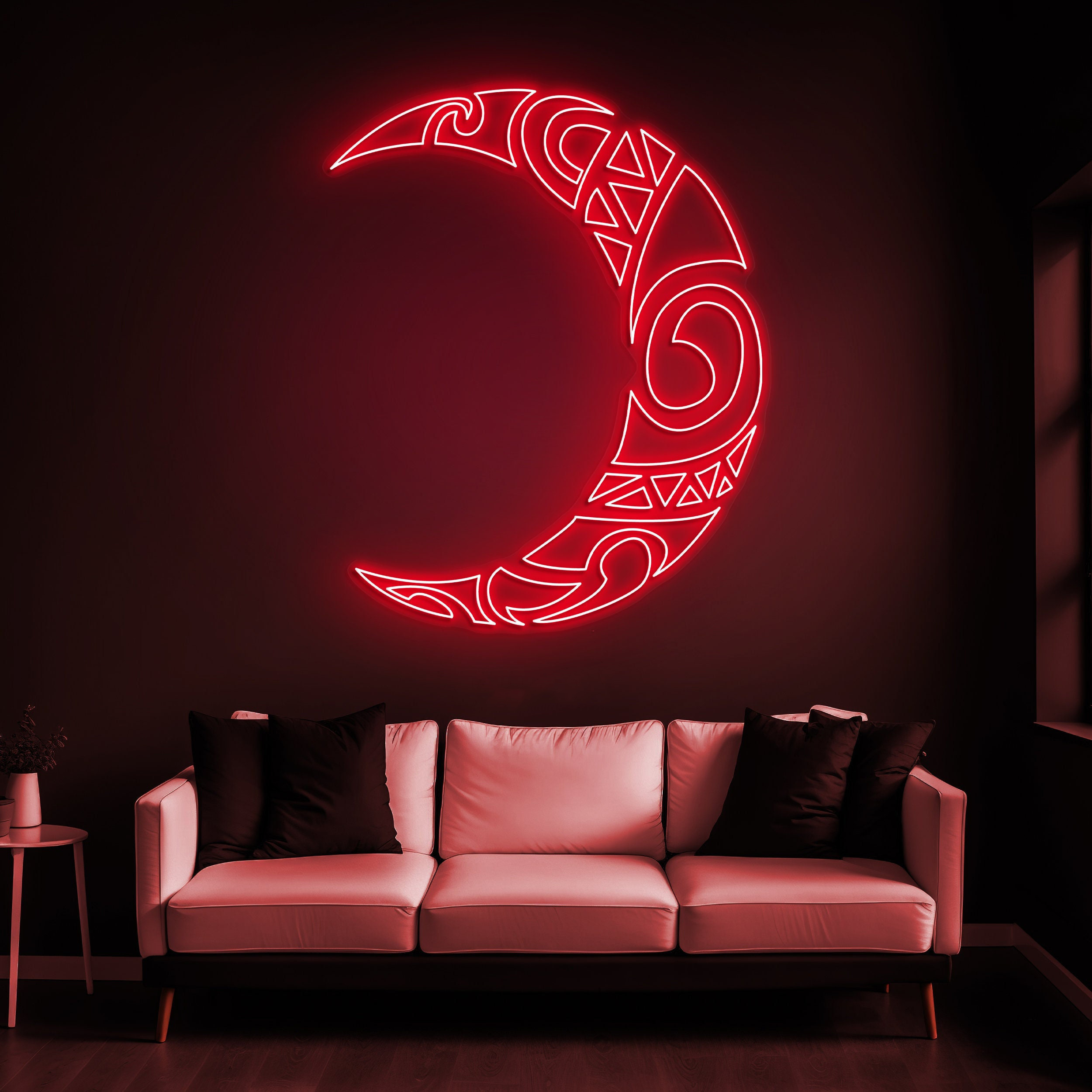 Egyptian Moon Led Light, Moon Neon Sign, Mancave decor, Egyptian decor Sign, Led decor, Custom Neon Sign, Moon Led Decor, Moon Neon Art Sign