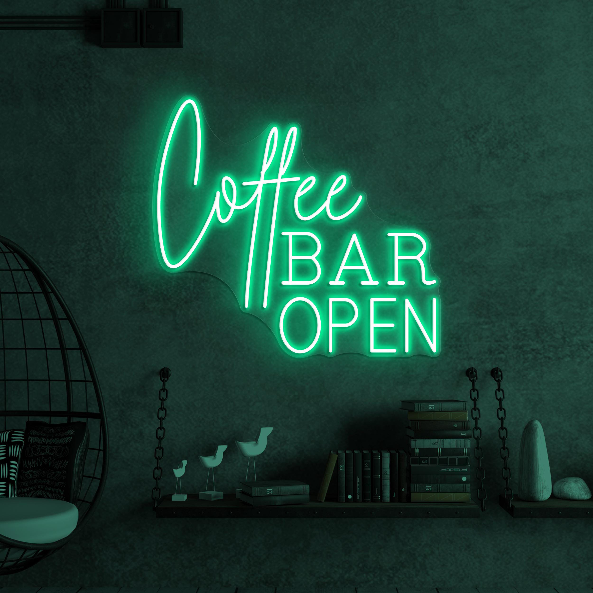 Coffee Bar Open Neon Sign, Coffee Bar Open LED Light, Coffee Shop Wall Decor, Open Logo Neon Art, Cafe Bar Neon Light, Gift for Coffee Lover