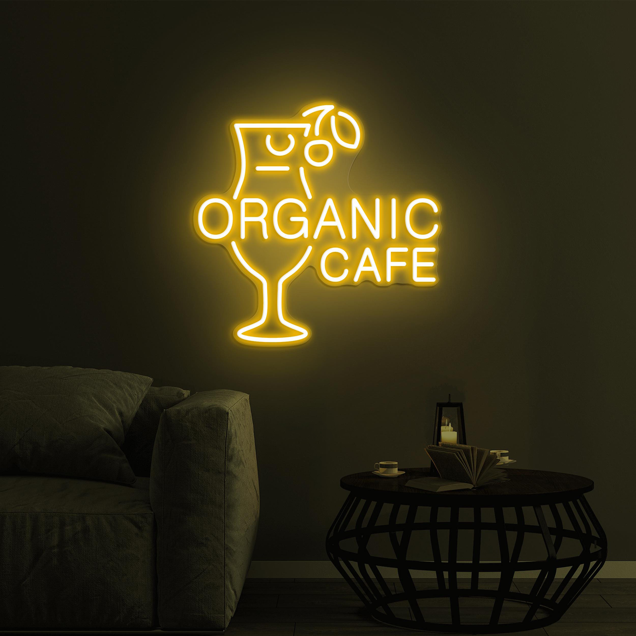 Organic Cafe Neon Sign, Organic Cafe Neon Light, Juice Glass Wall Decor, Club Wall Room Decor, Drink Store Neon Light, Cafe LED Wall Art