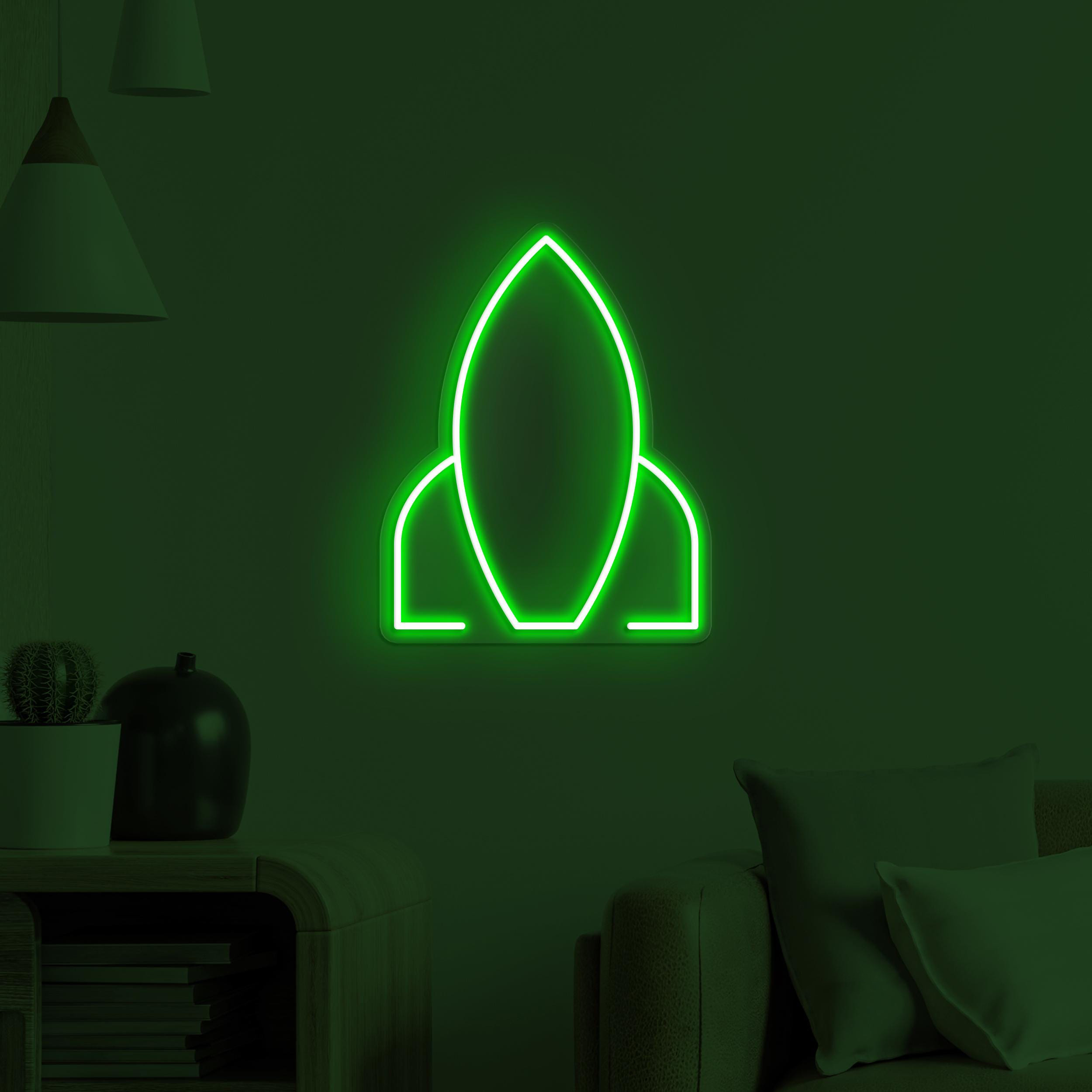 Rocket Neon Sign, Rocket LED Light, Rocket Launching Wall Art, Kids Room Wall Decor, Gaming Room Neon Light, Home Neon Art, Spacecraft Art