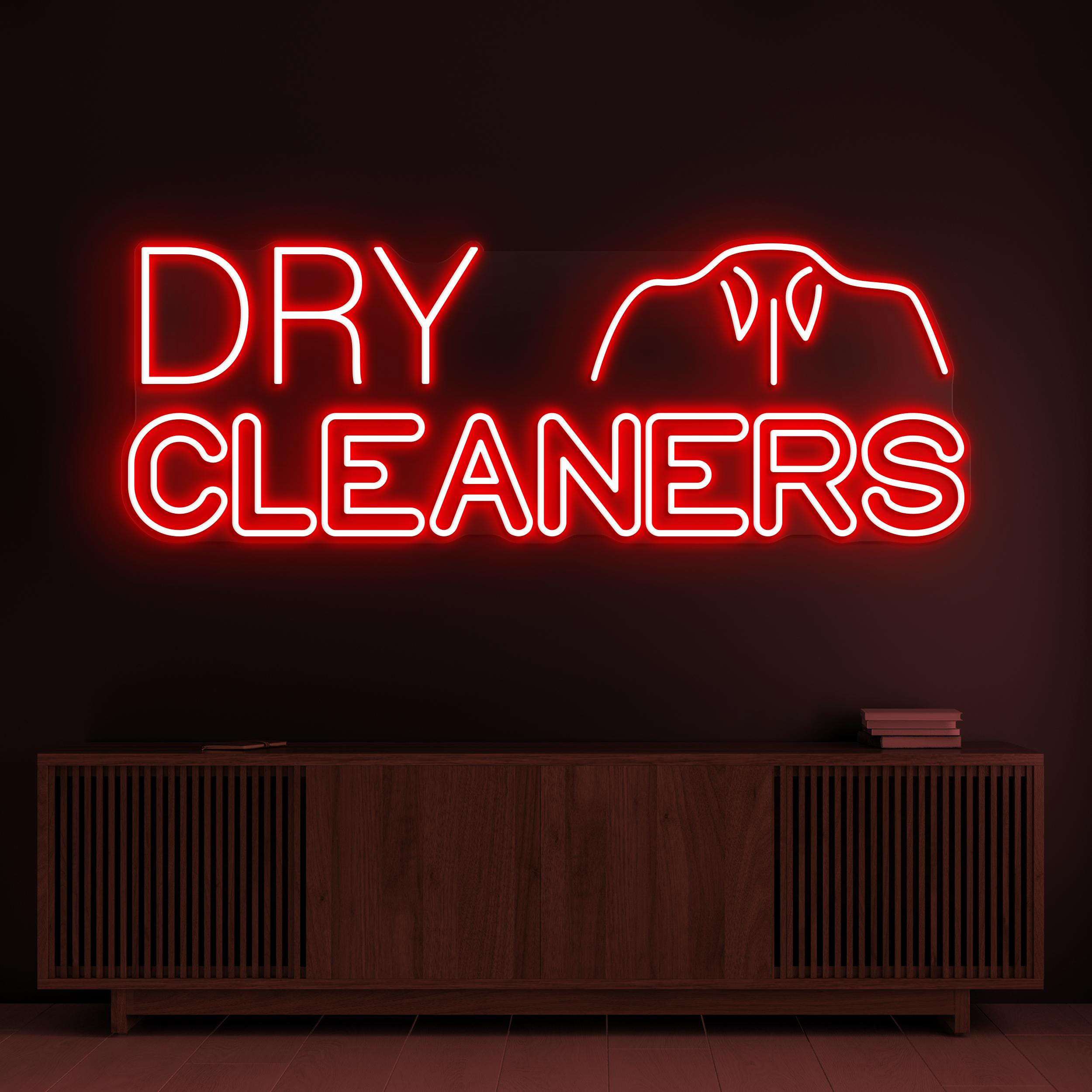 Dry Cleaners Neon Sign, Dry Cleaners LED Light, Shirt Wall Art, Hanger Clean Neon Decor, Laundry Room Decor, Dry Clean Shop Wall Decor, Gift