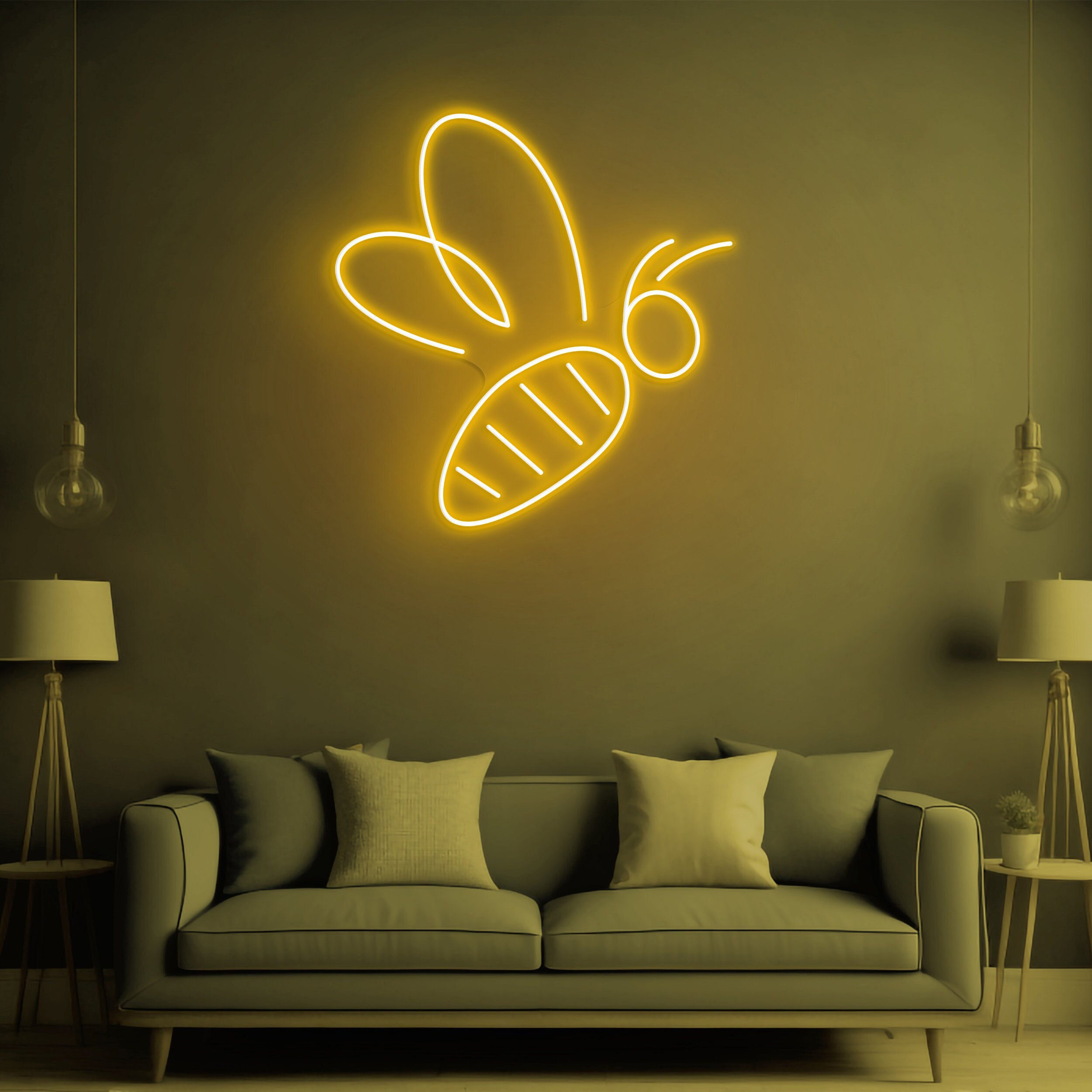 Bee LED Neon Sign, Honey Neon Light, Bee Wall Art, Bee Neon Art Sign, Led Decor, Beehive Wall decor, Kids Room Decor, Led Neon Light, Gift