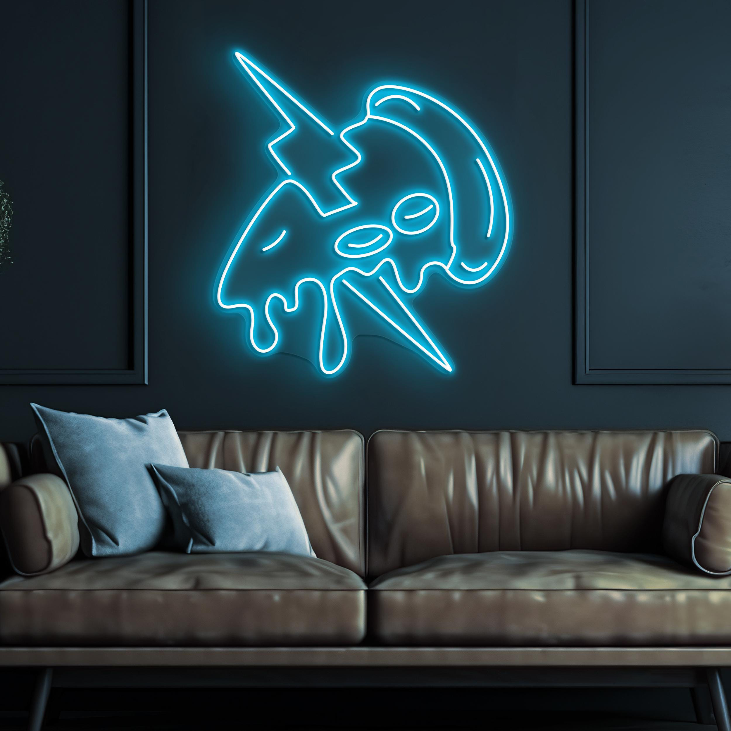 Pizza Lightning Neon Sign, Thunder Pizza LED Light, Pizza Slice Wall Decor, Pizza Cafe Wall Sign, Pizza Shop Decor, Pizza Lover Wall Art