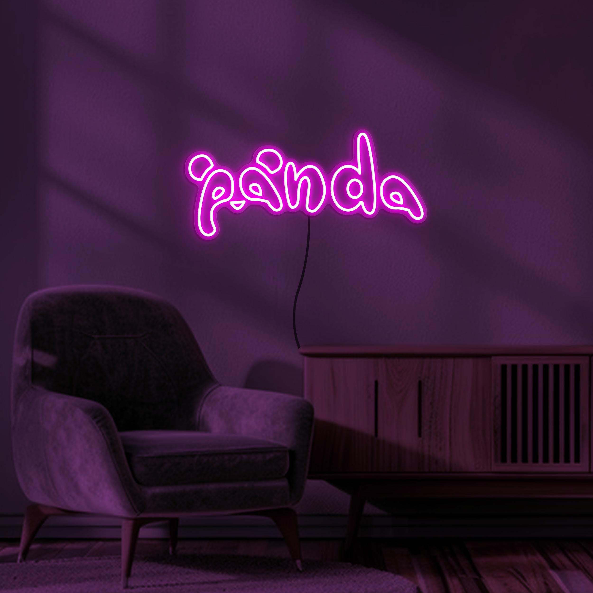 Panda Neon Sign, Panda Logo LED Light, Panda Logo LED Neon Art, Eye-catching Panda Sign, Home Wall Decor, Kids Room & Gaming Room Decor