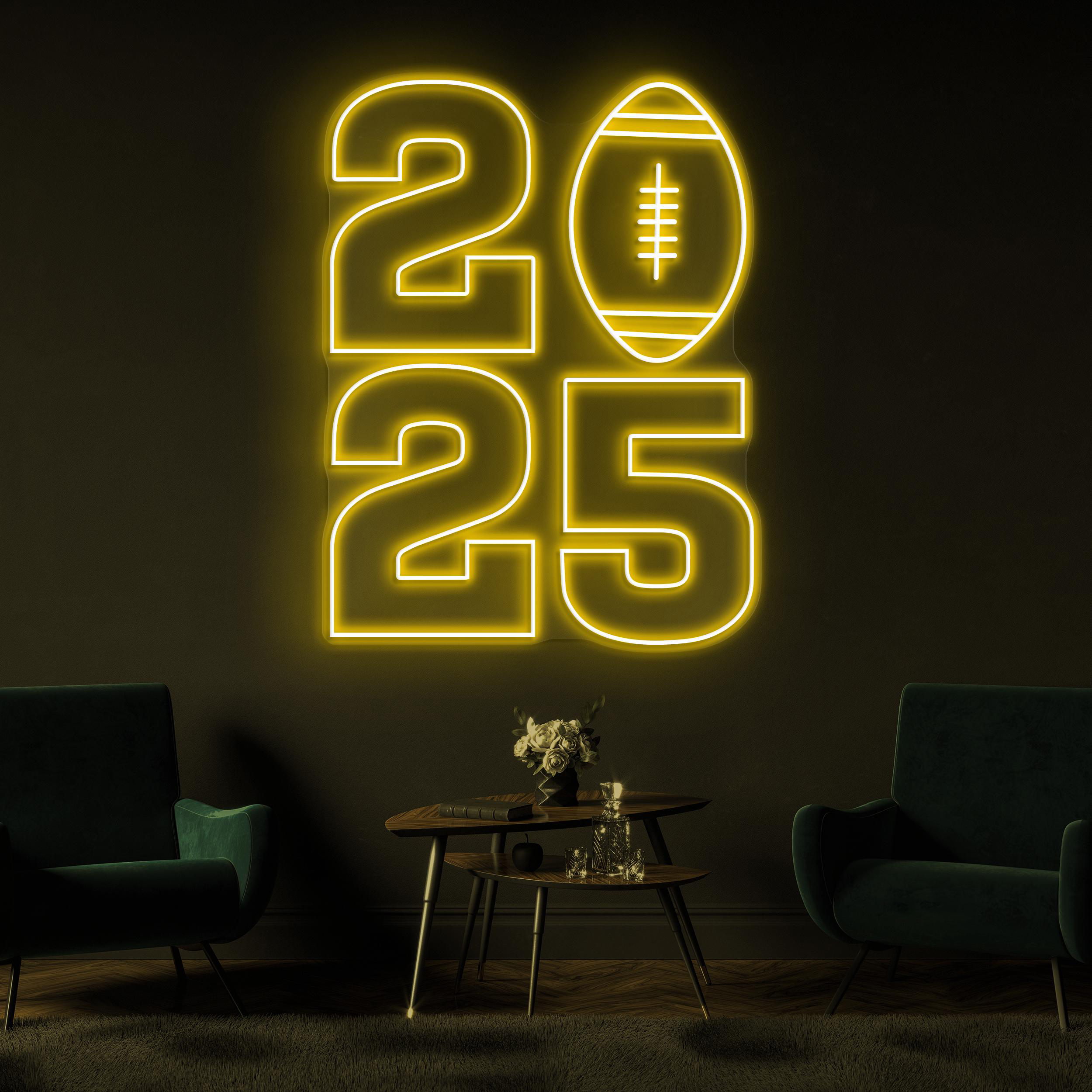 2025 Football Neon Sign, 2025 Football LED Light, 2025 Wall Art, Football Year Wall Decor, Game Room Neon Light, Sports Shop Led Neon Sign
