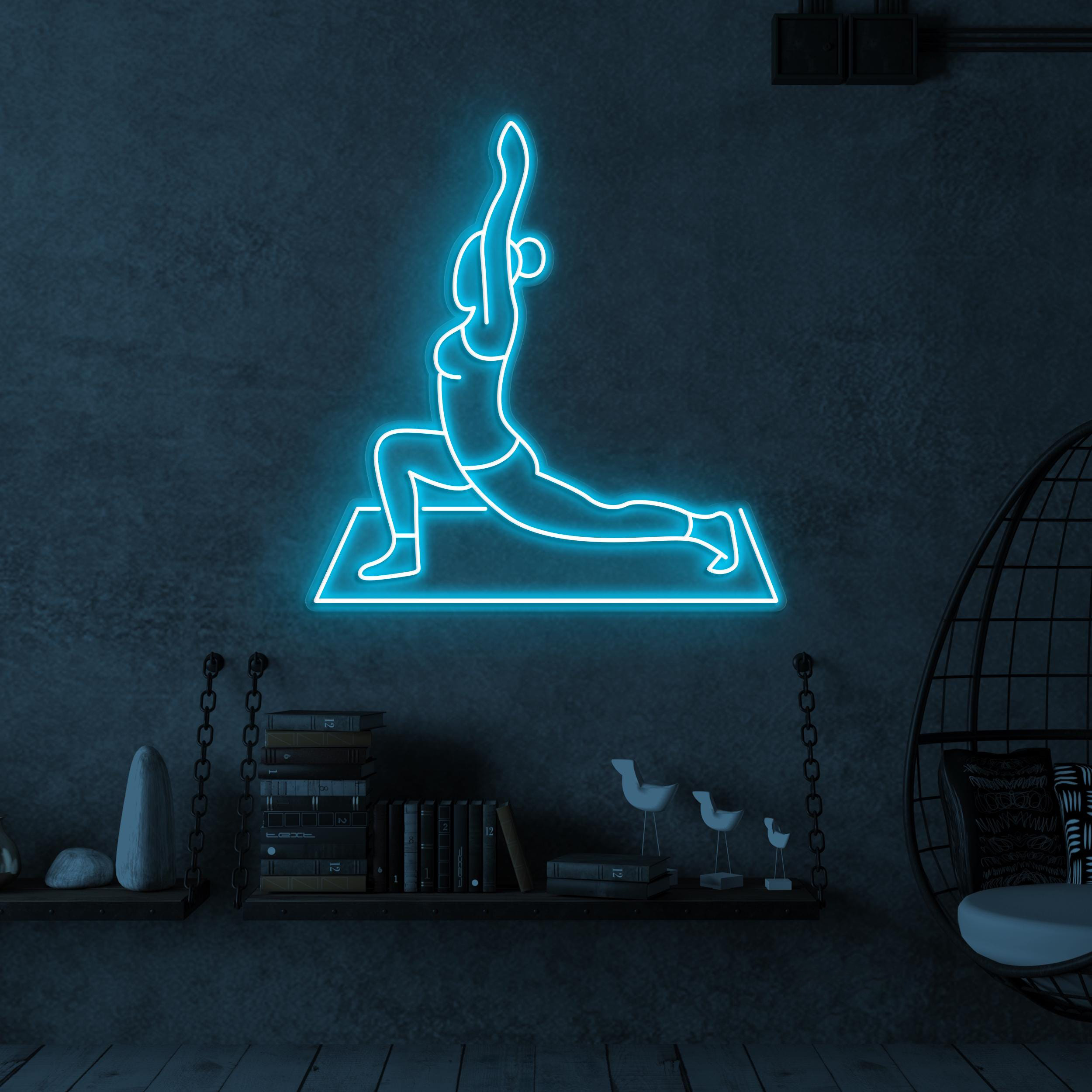 Girl Yoga Neon Sign, Girl Yoga LED Light, Yoga Club Wall Decor, Gym Wall Art, Yoga Pose Neon Sign, Fitness Room Led Light, Workout Neon Sign
