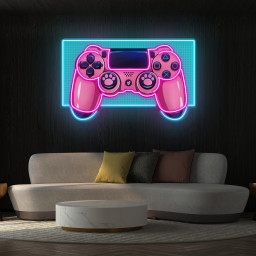 Gamepad Controller UV Neon Light, Gaming Wall Art Decor, Gamepad Light for Game Rooms, Gamer Gift, Game Controller Neon Sign, Bedroom Decor