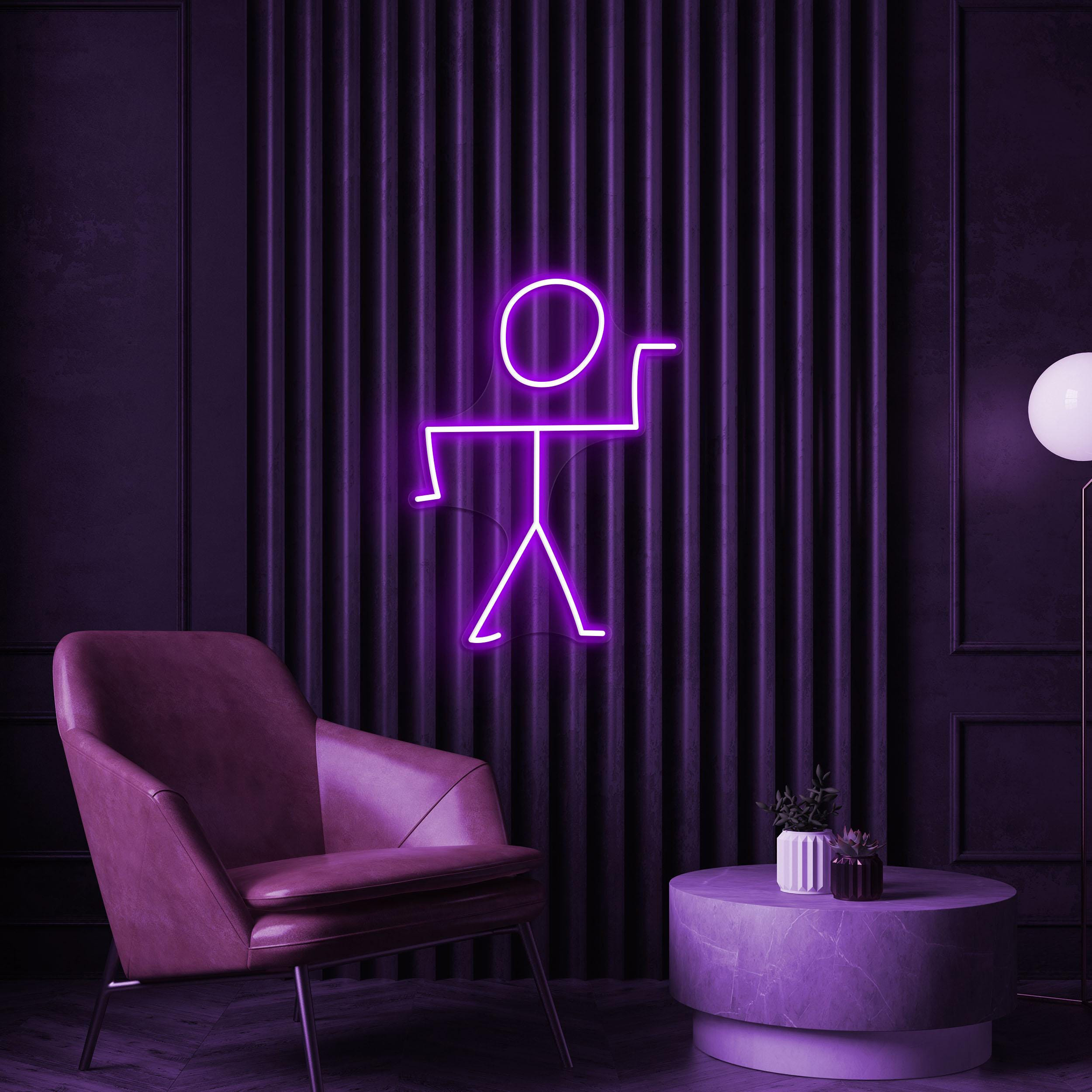 Stick Neon Sign, Stick Man led Light, Stick Man Decor, Dancing Sticky Man Sign, Funny Man Wall Art, Home Wall Decor, Party Decor, Gift idea