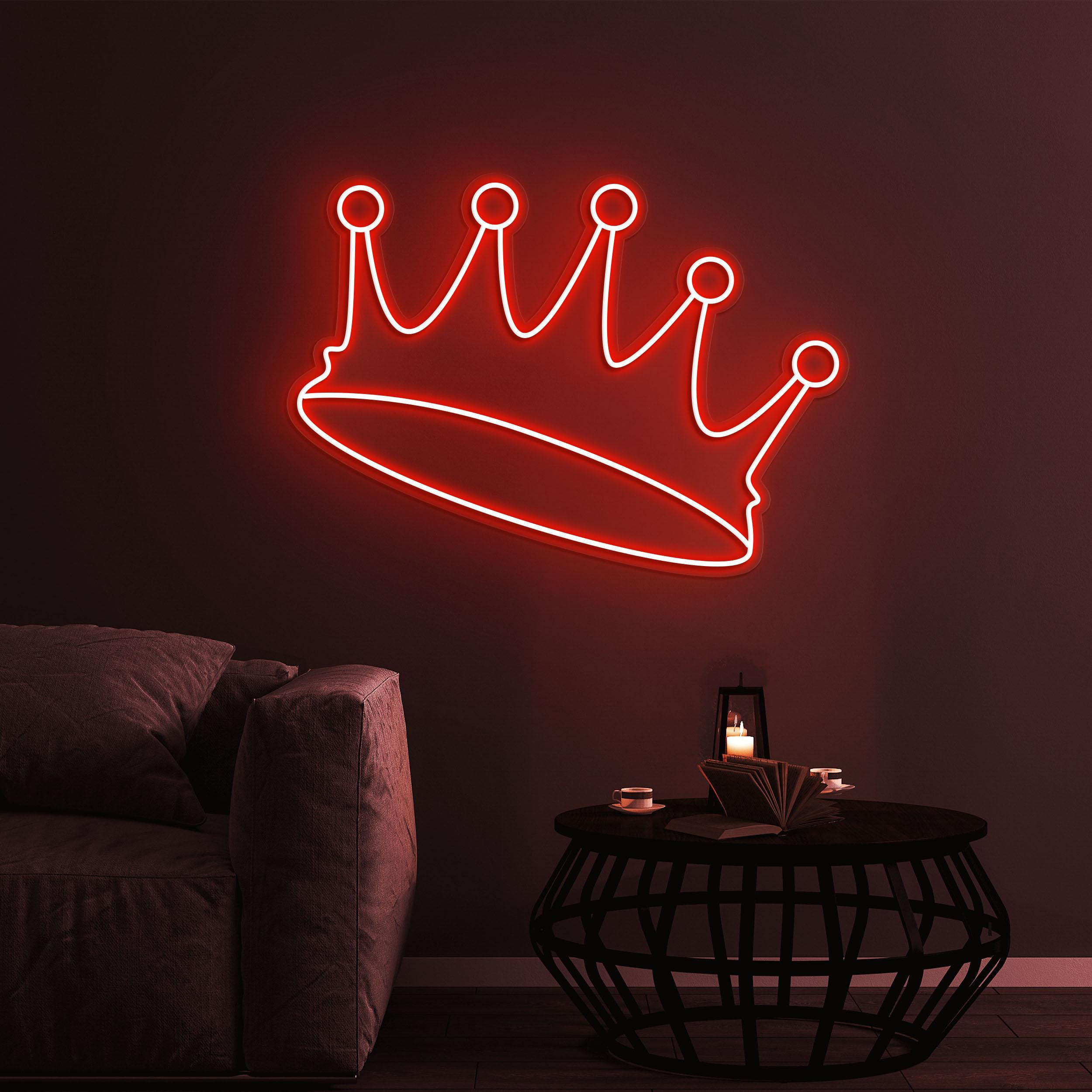 Crown Neon Sign, Crown Neon Light, LED Crown Decor for Bar, Bedroom, Parties, Wall Decor, Gift, Logo, Wall Hanging Art for Shop and Birthday