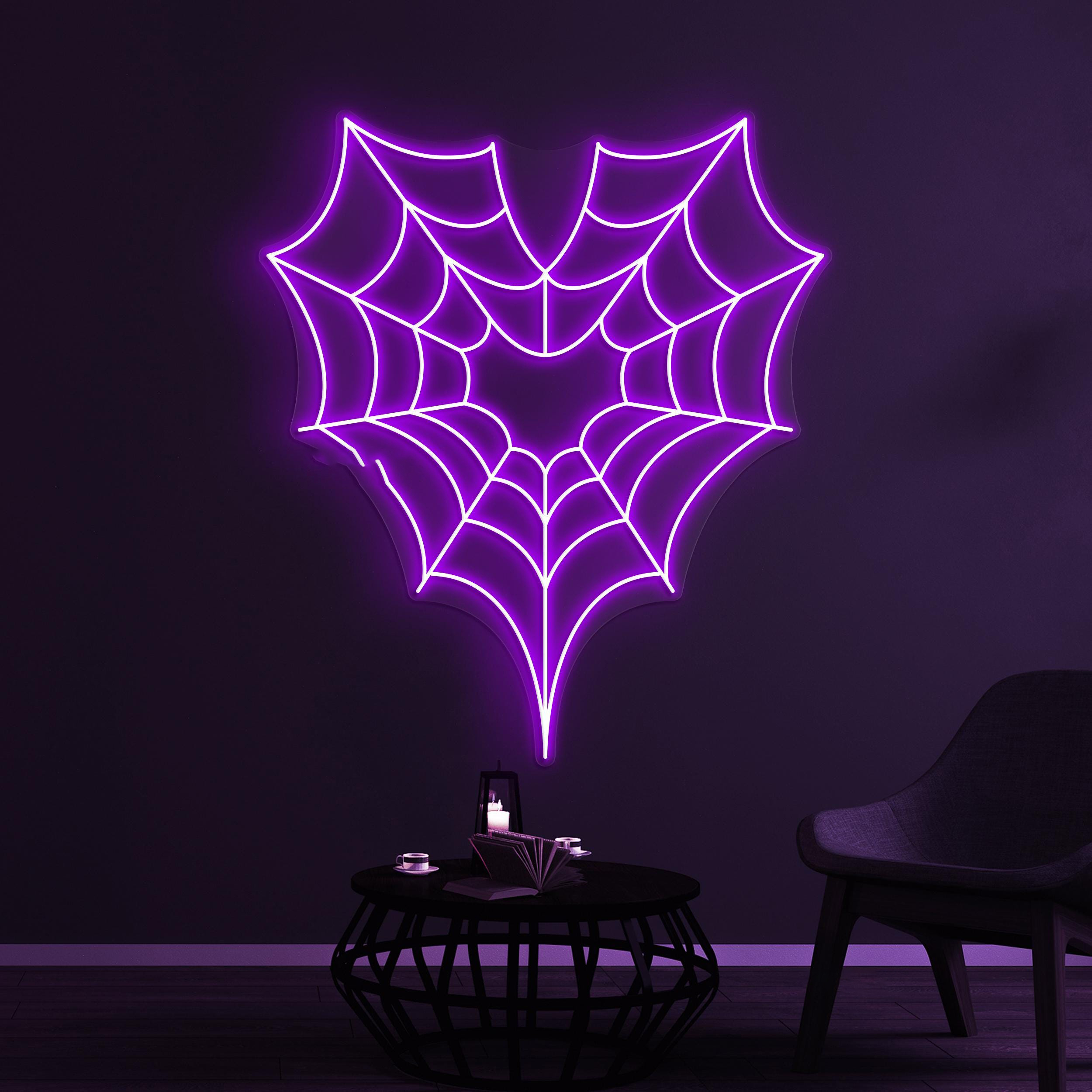 Spider Web Neon Sign, Spider Web LED Light, Spider Wall Decor, Home Wall Art, Personalized Spider Web Sign, Bar Decor, Party Neon Light