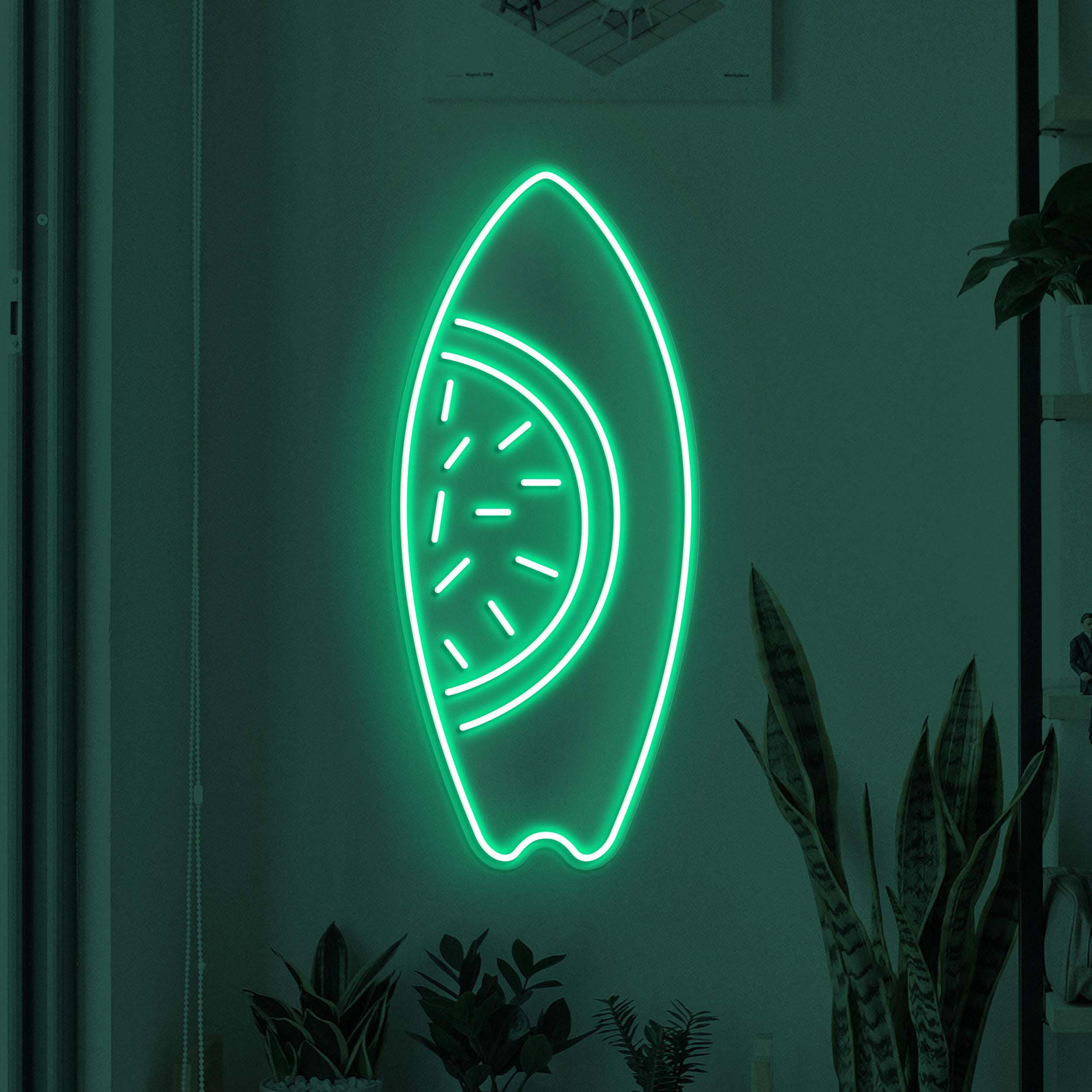 Surfboard Neon Sign, Watermelon Surfboard LED Light, Beach Wall Decor, Beach Day Wall Art, Ocean Lover Gift, Sea Surfboard Neon Wall Light