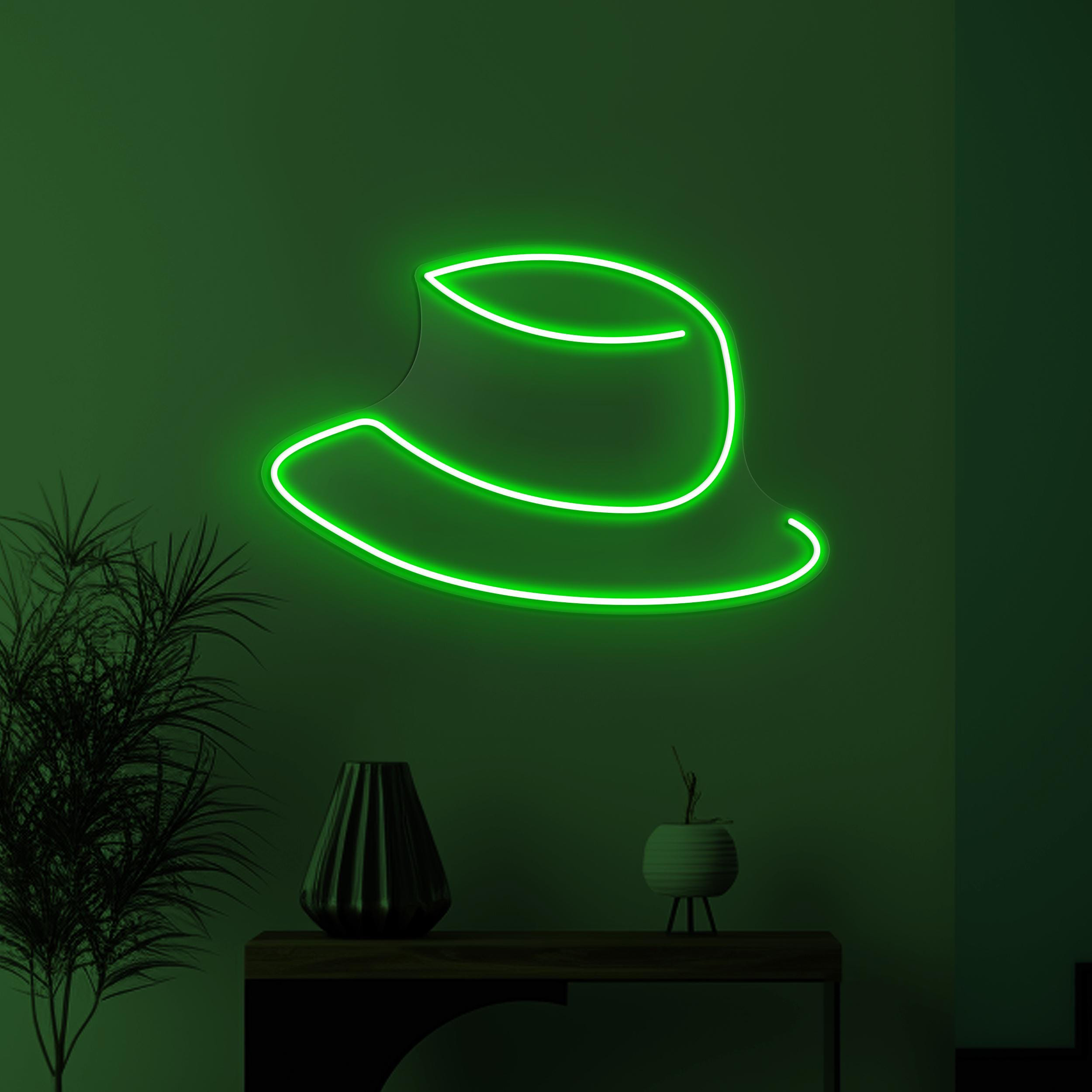 Hat Neon Sign, Hat LED Light, Cowboy Hat Wall Art, Home Wall Decor, Bucket Shape Hat Neon Light, Gallery Led Sign, Western Bar Pub Neon Sign