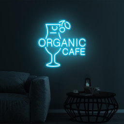 Organic Cafe Neon Sign, Organic Cafe Neon Light, Juice Glass Wall Decor, Club Wall Room Decor, Drink Store Neon Light, Cafe LED Wall Art