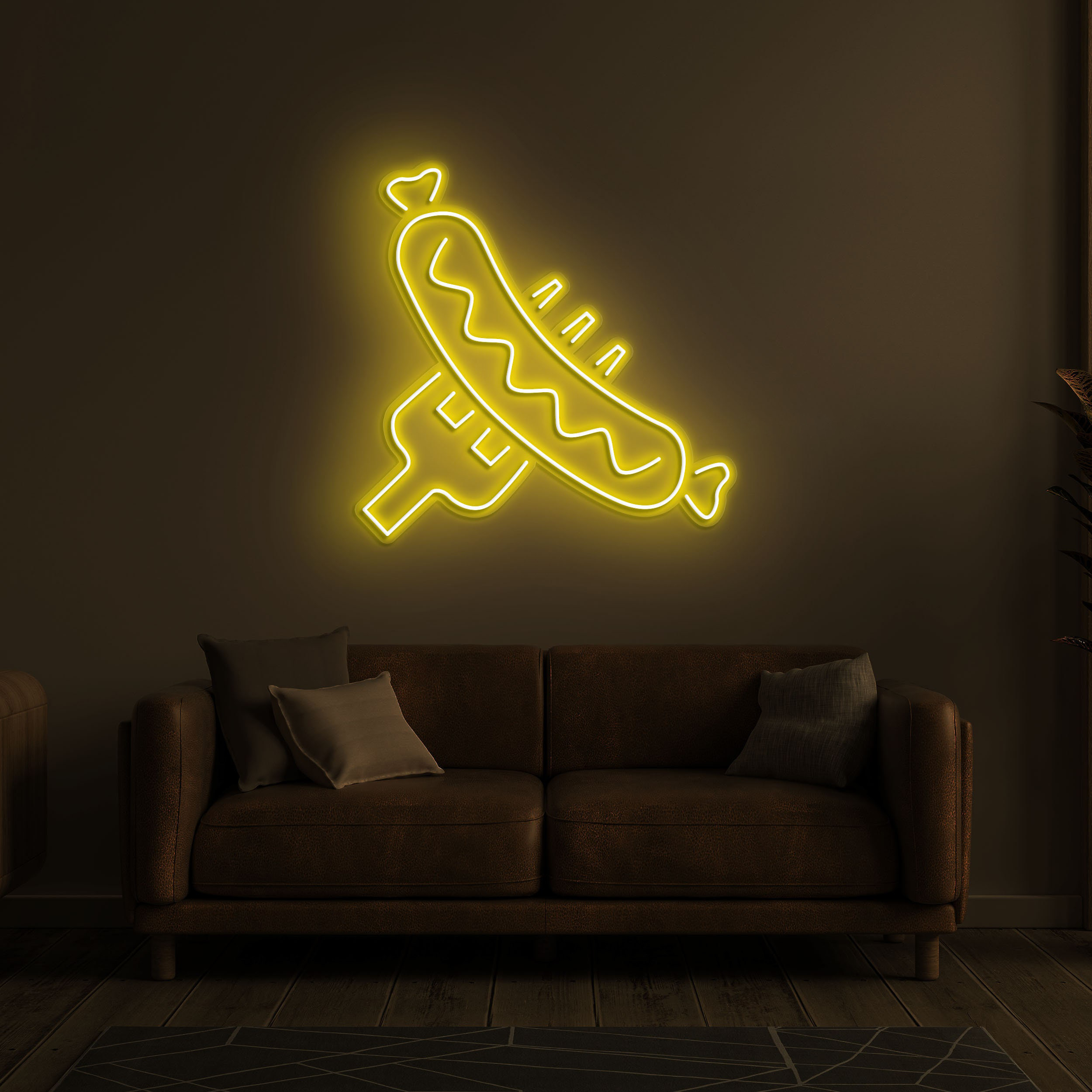 Hotdog Neon Sign, LED Light for Hotdog Fans, Wall Decor for Restaurant or Kitchen, Neon Lights for Hotdog Shop, Birthday Party Gift Wall Art