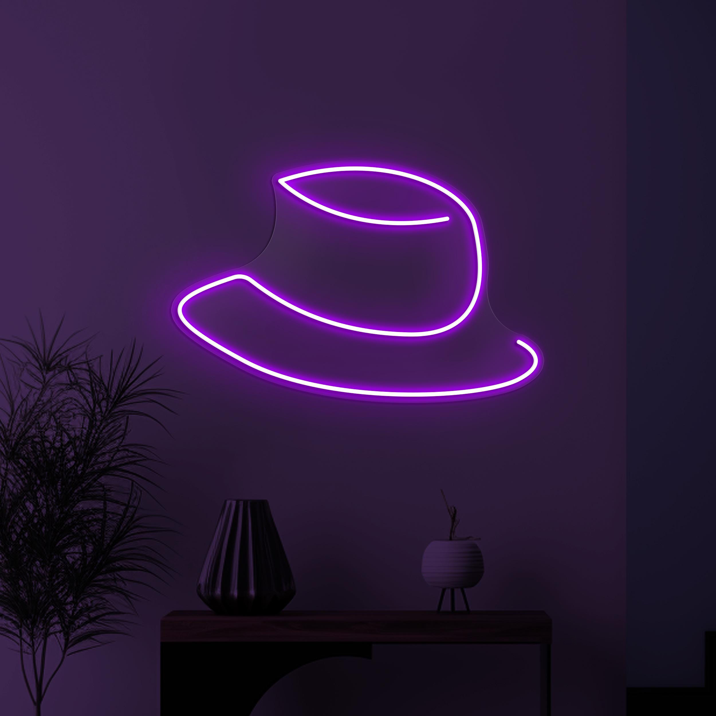Hat Neon Sign, Hat LED Light, Cowboy Hat Wall Art, Home Wall Decor, Bucket Shape Hat Neon Light, Gallery Led Sign, Western Bar Pub Neon Sign
