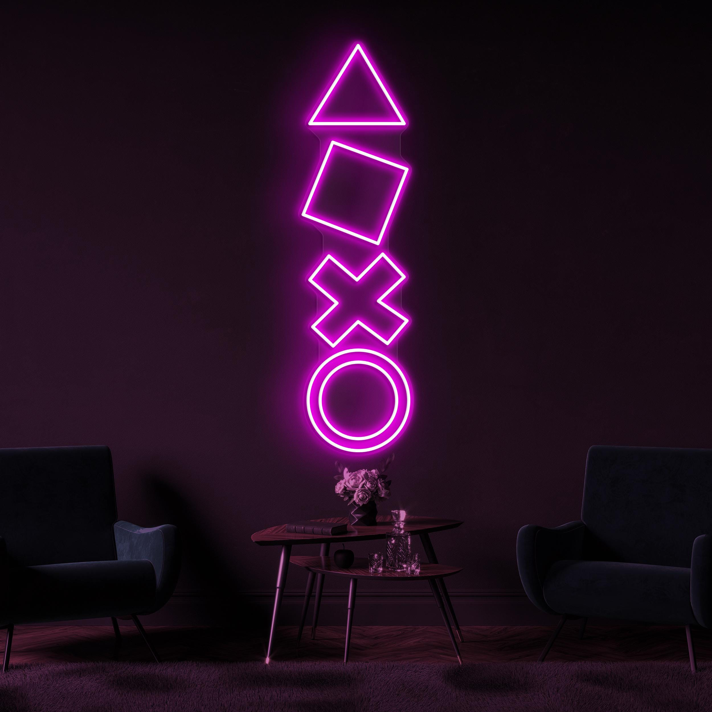 Game Icons Neon Sign, Game Icons LED Light, Game Icons Symbols Wall Decor, Game Room Wall Art, Man Cave Neon Light, Bar & Cafe Wall Art