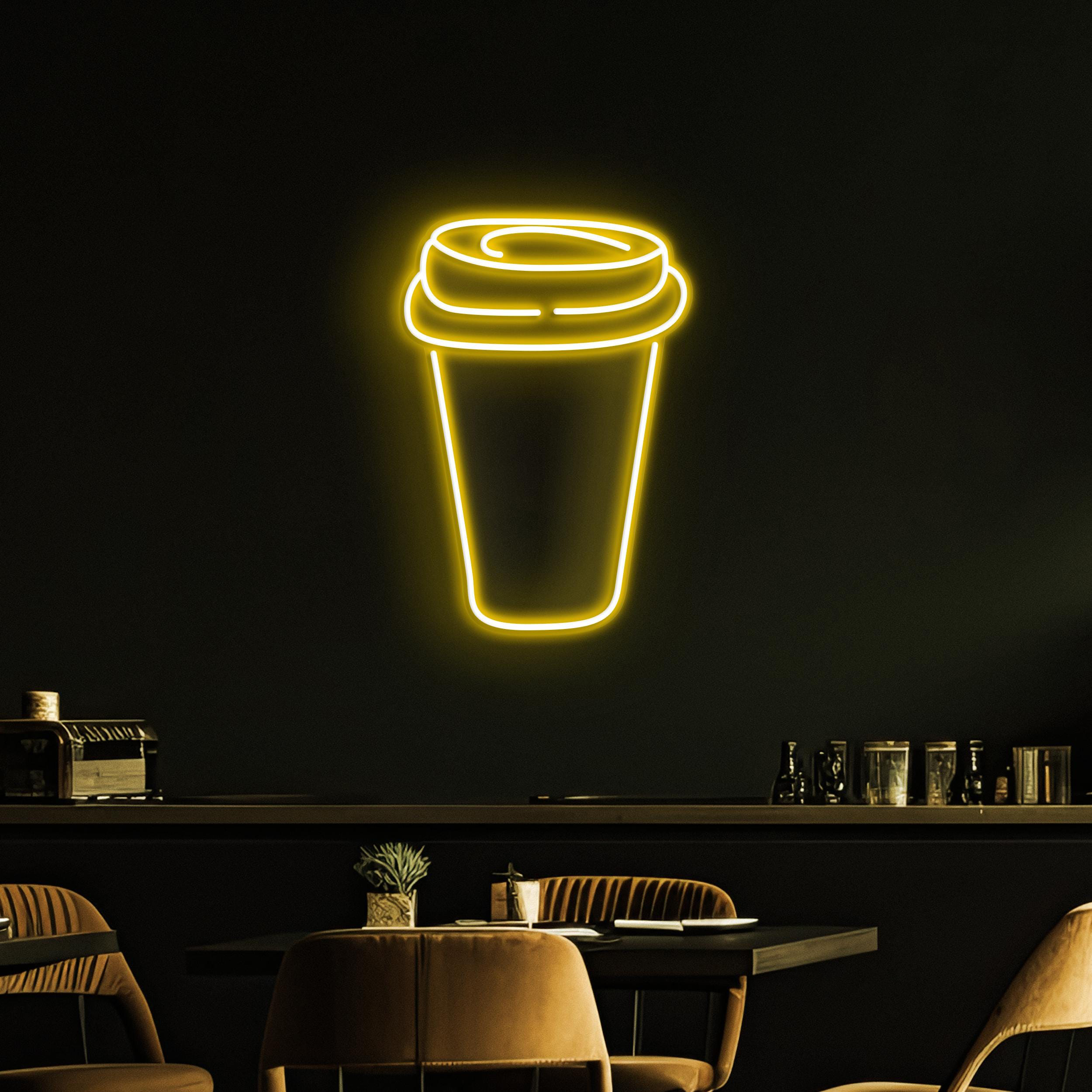 Coffee Cup Neon Sign, Coffee Cup LED Light, Coffee Glass Wall Decor, Restaurants Neon Light, Coffee Shop Wall Art, Gift For Coffee Lover's