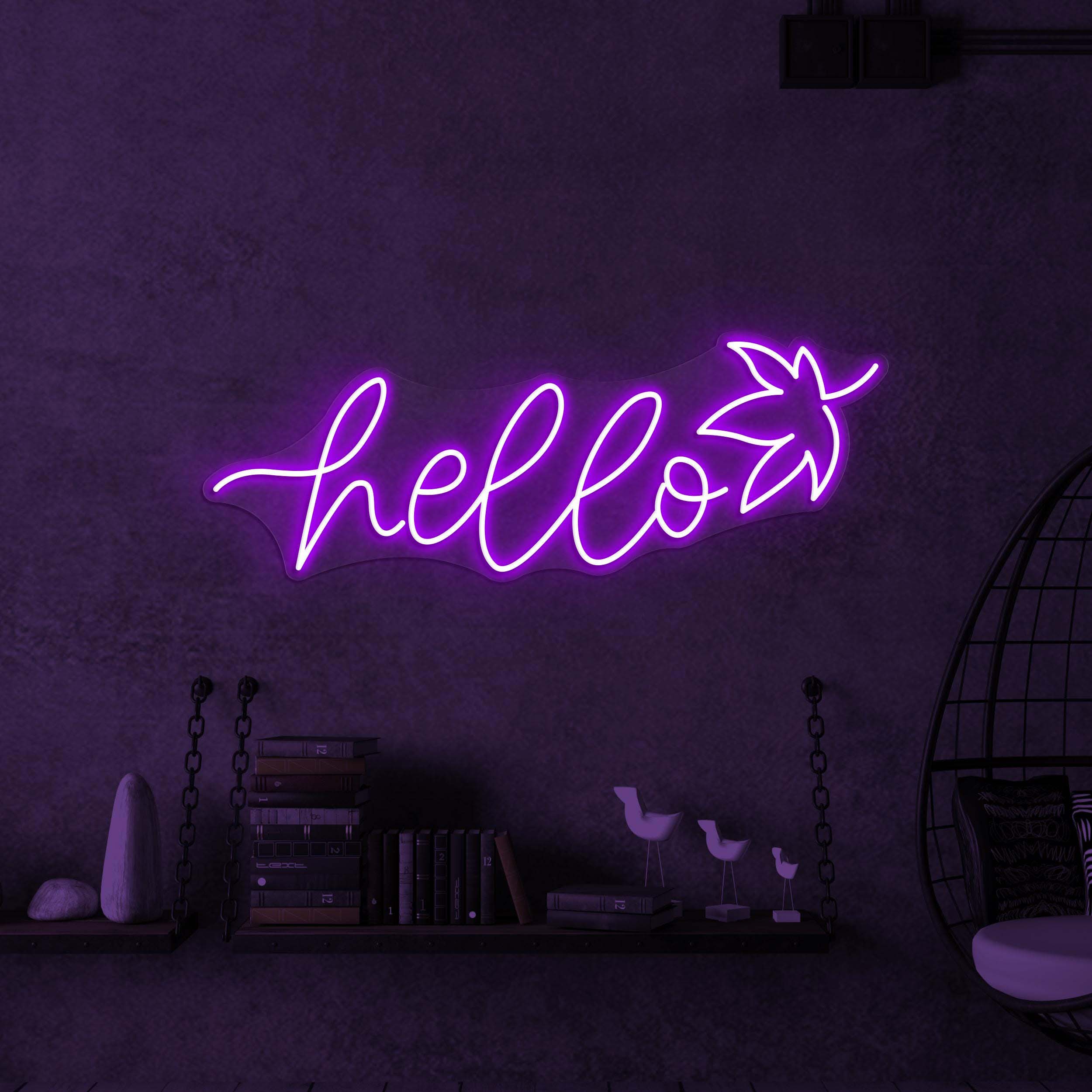 Hello Neon Sign, Hello LED Light, Party Wall Decor, Hello Fall Wall Art, Kids Room Neon Light, Boy and Girl Room Decor, Hello Logo Neon Sign