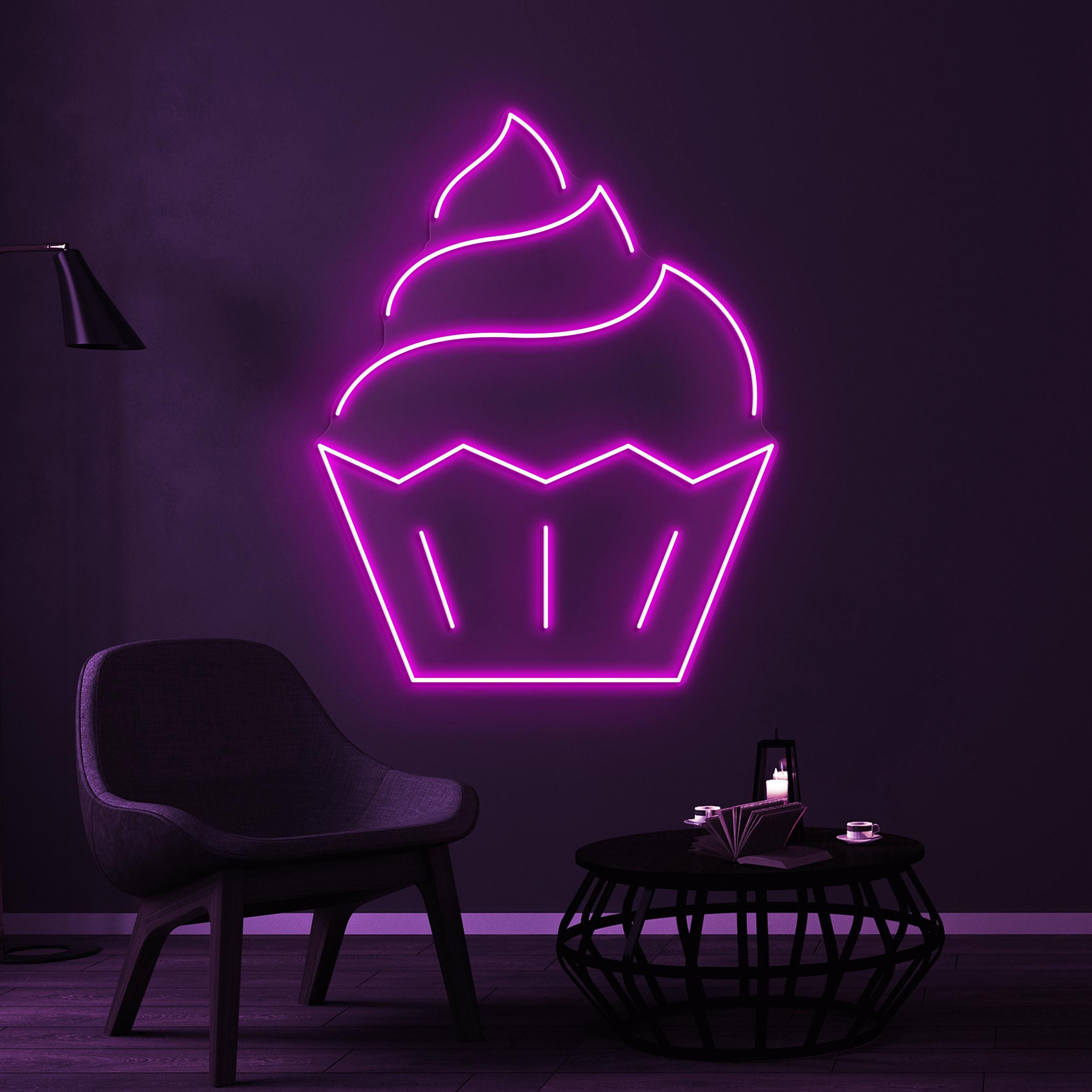 Cupcake Neon Sign, Cupcake LED Light, Sweet Treat Wall Decor, Cake Lover Wall Art, Bakery Neon Sign, Kitchen Neon Decor, Cake Shop Art, Gift