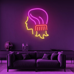Comb Combing Woman Hair Neon Light, Salon Decor, LED Neon Art, Barber Shop Sign, Bedroom Decor, Neon Sign for Shops, Front Opening Display