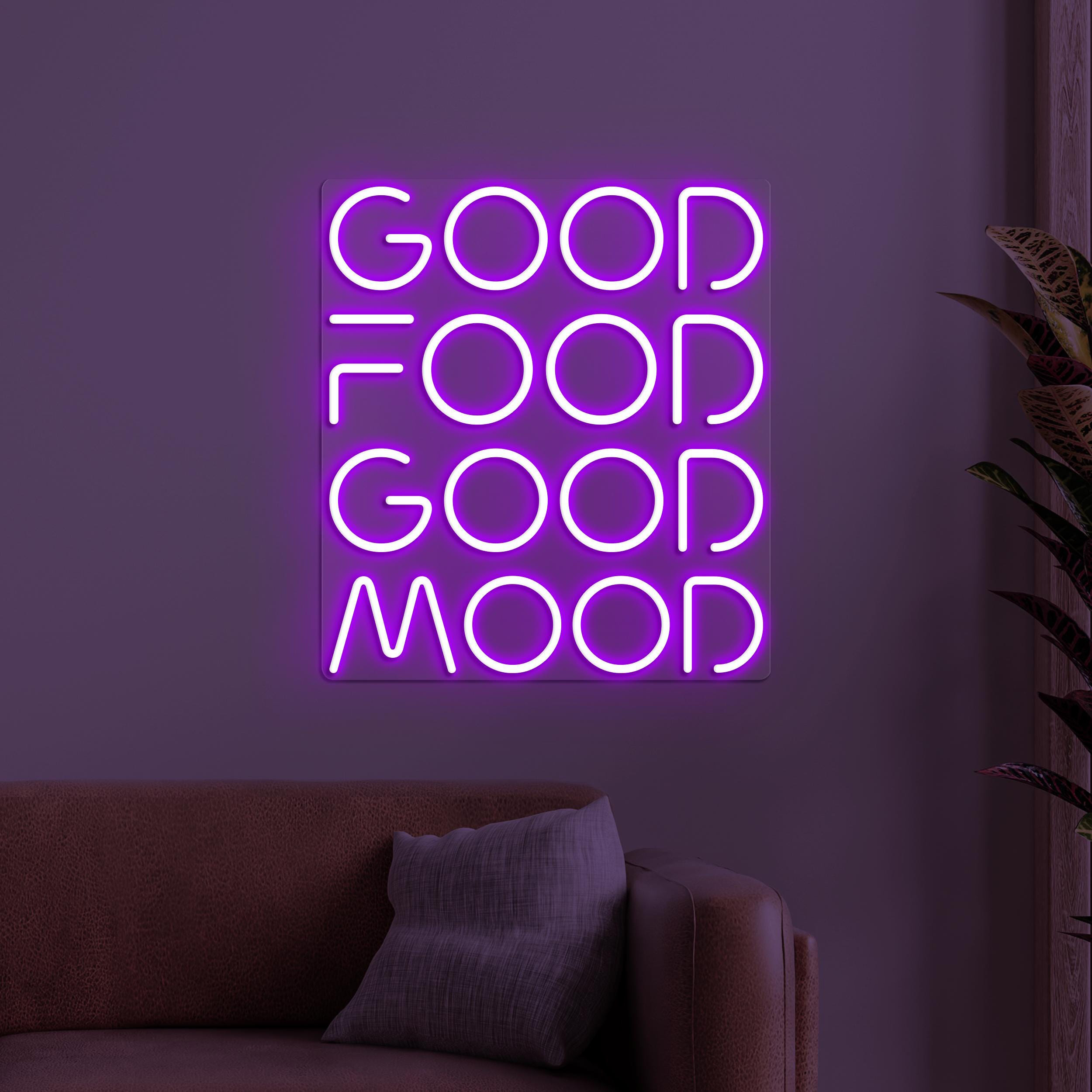 Good Food Good Mood Neon Sign, Good Food Good Mood LED Light, Food Business Sign, Kitchen Wall Decor, Party Wall Art, Bar & Cafe Neon Light