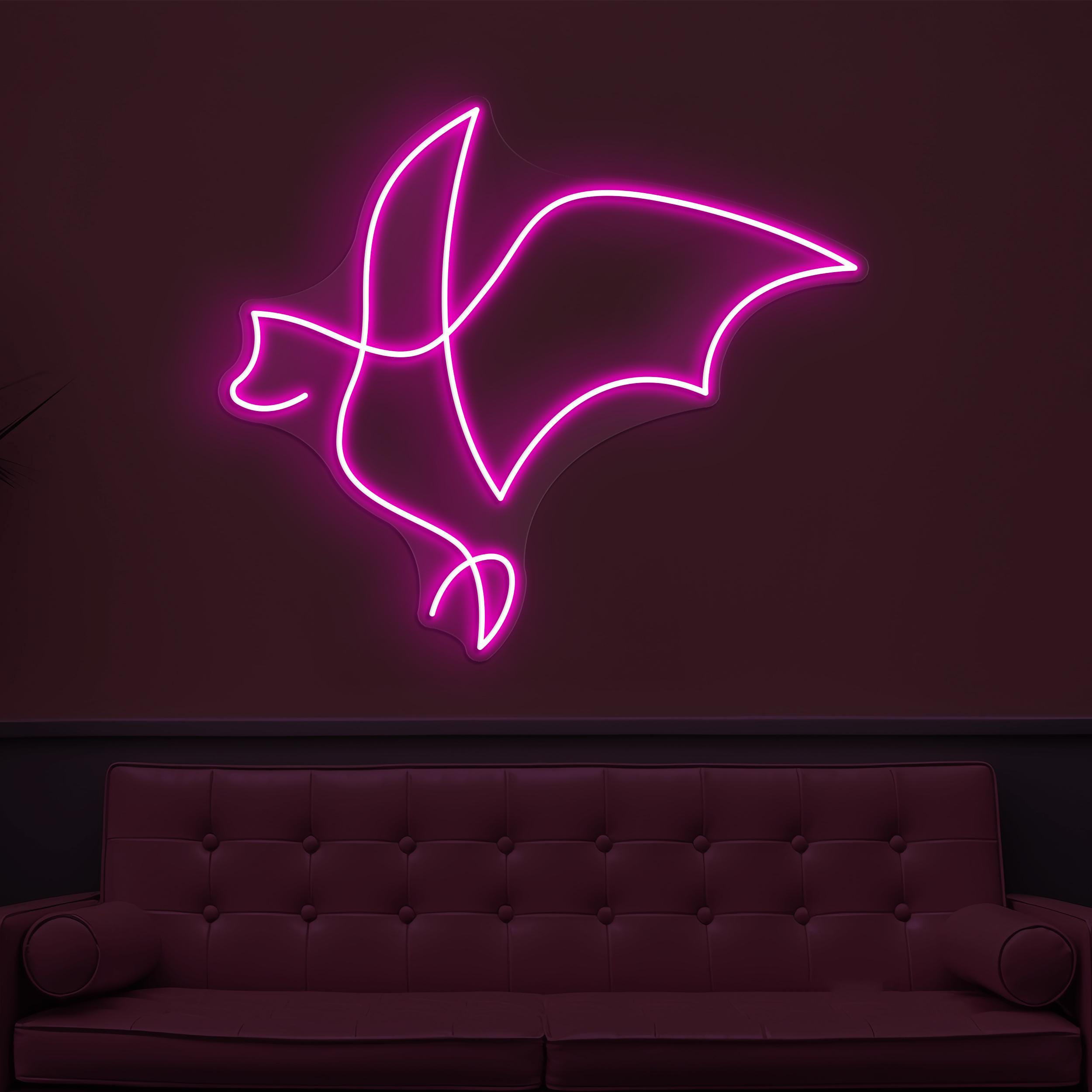Bat Neon Sign, Bat LED Light, Flying Bat Wall Decor, Spooky Bat Wall Art, Animal Shop Neon Light, Game Room Neon Sign, Bat Lovers Gift Idea