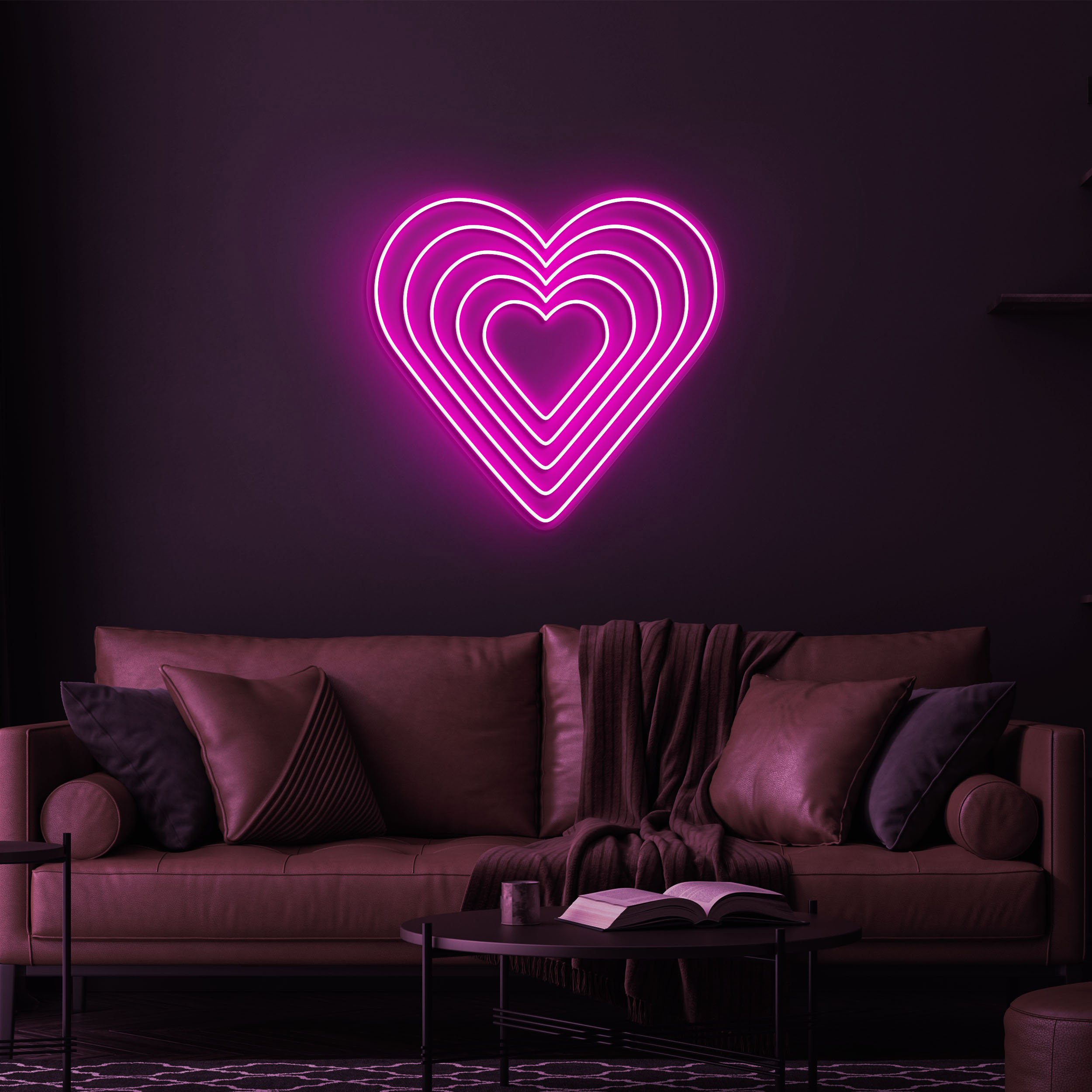 Heart Neon Sign, Heart in Heart Neon Light, Rainbow Hearts Light, Neon Heart Sign for Bedroom, Party, Gift for Mother, Daughter, Girlfriend