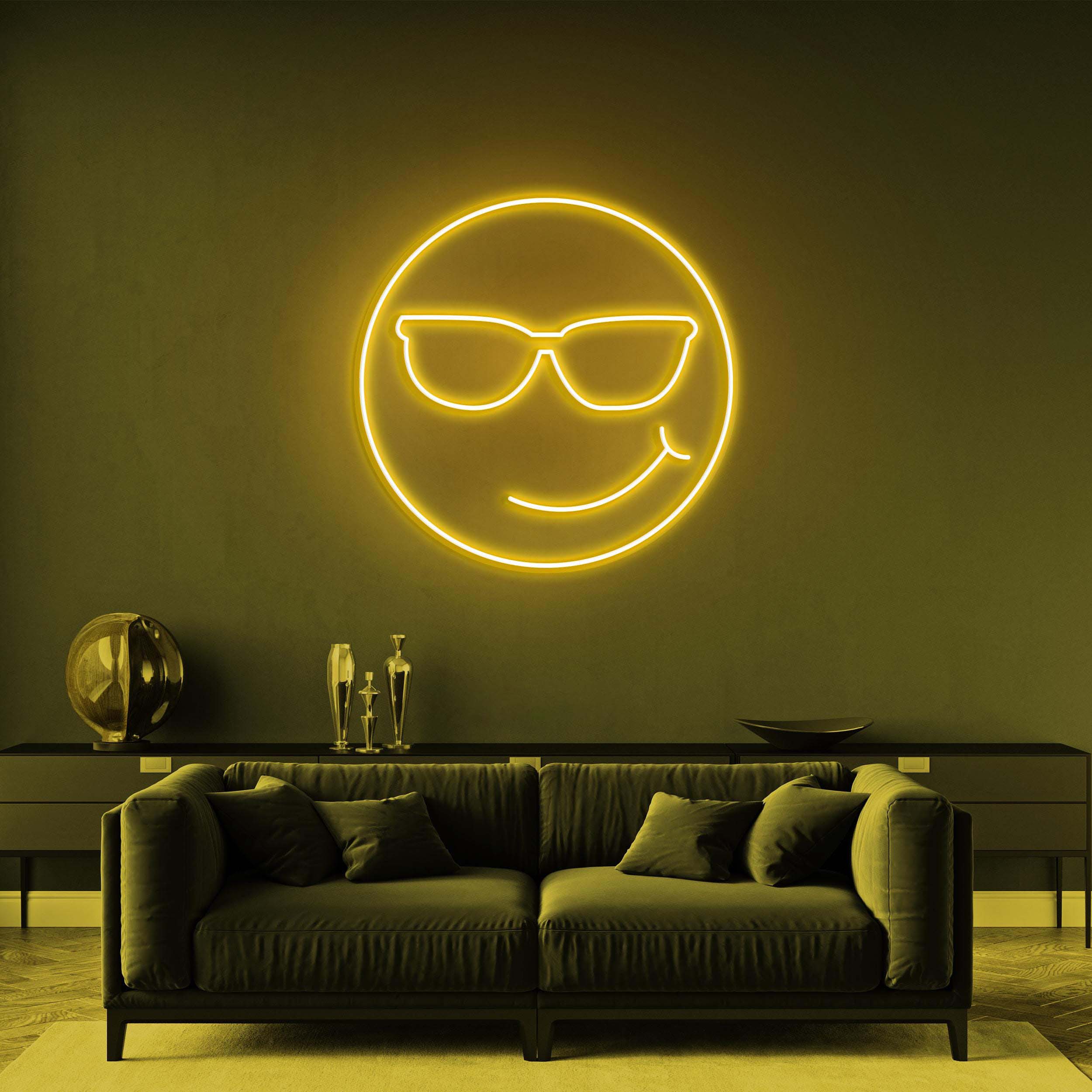 Smiley Face Neon Sign, Smiley Face With Glasses LED Light, Smiley Face LED Neon Art, Decor for Kids Room, Wedding & Birthday Party, Gift