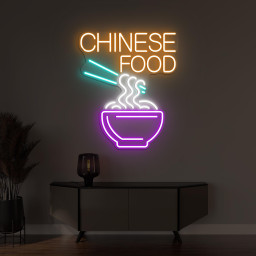 Chinese Food Neon Sign, Chinese Food LED Light, Asian Food Decor, Restaurant Wall Art, Custom Neon Sign, Personalized Chinese Food Light