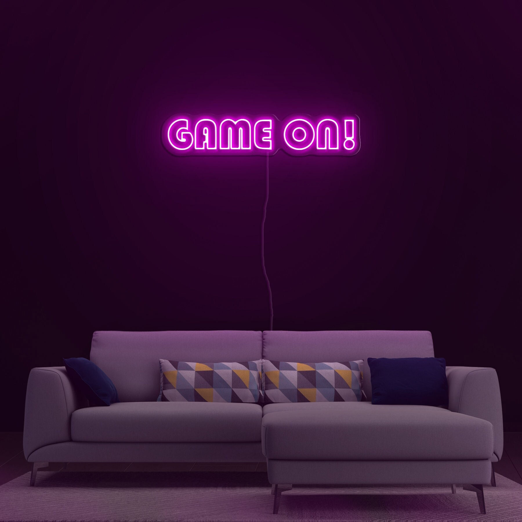 Game On! Neon Sign, Neon Light for Gamer Room Wall Decor, Game Area Neon Sign, Game Night Signage for Bedroom or Game Zone, Game room sign