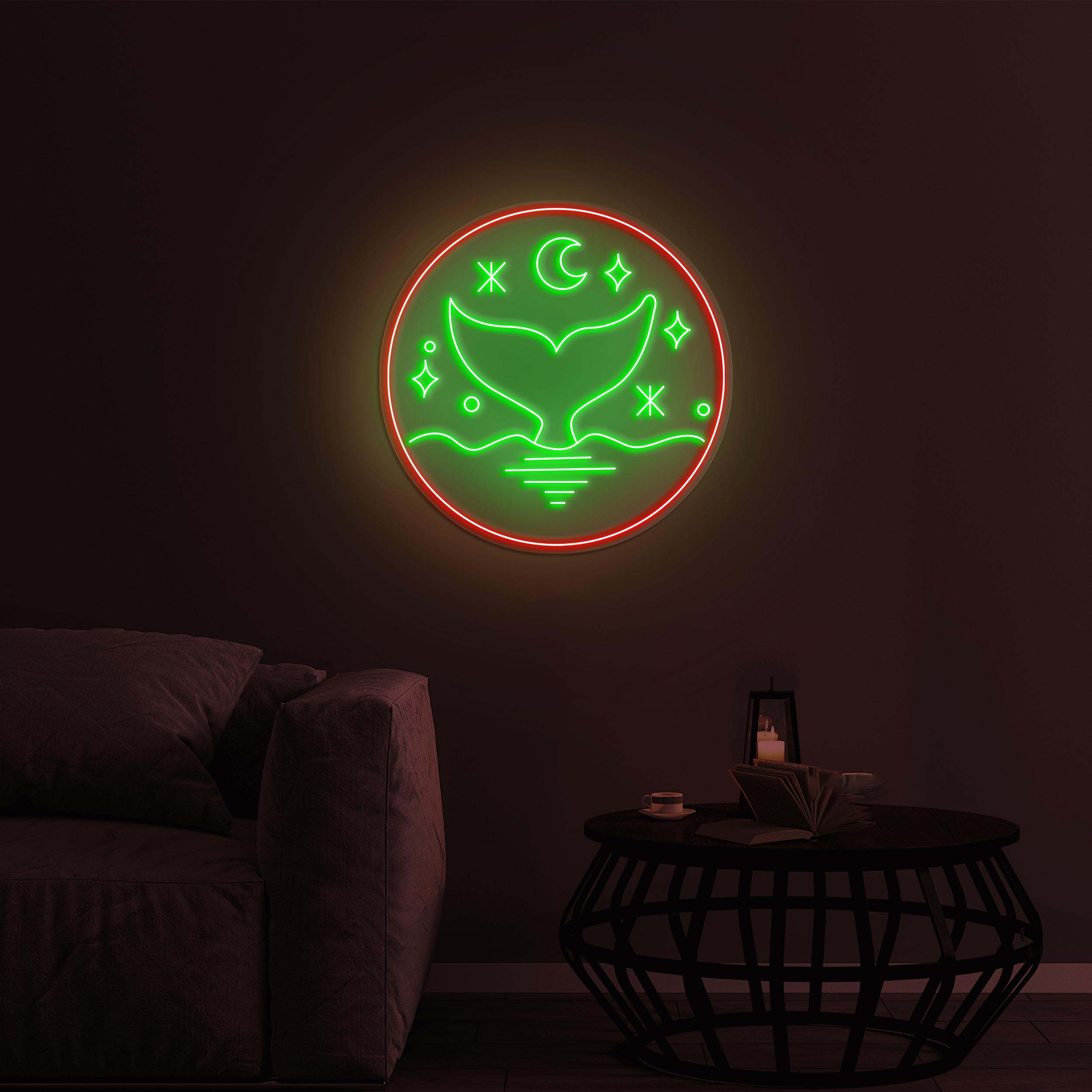 Dolphin Tail Neon Sign, Dolphin Tail LED Light, Dolphin Fish LED Neon Art, Home Wall Decor, Fish Shop Wall Art, Kids room and Party décor