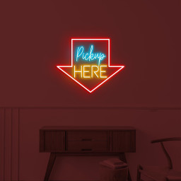 Pickup Here Neon Sign, Pickup Here LED Light, Arrow LED Sign, Pickup Here Art, Store, Food Shop, Cafe Decor, Restaurant Sign, Business Logo