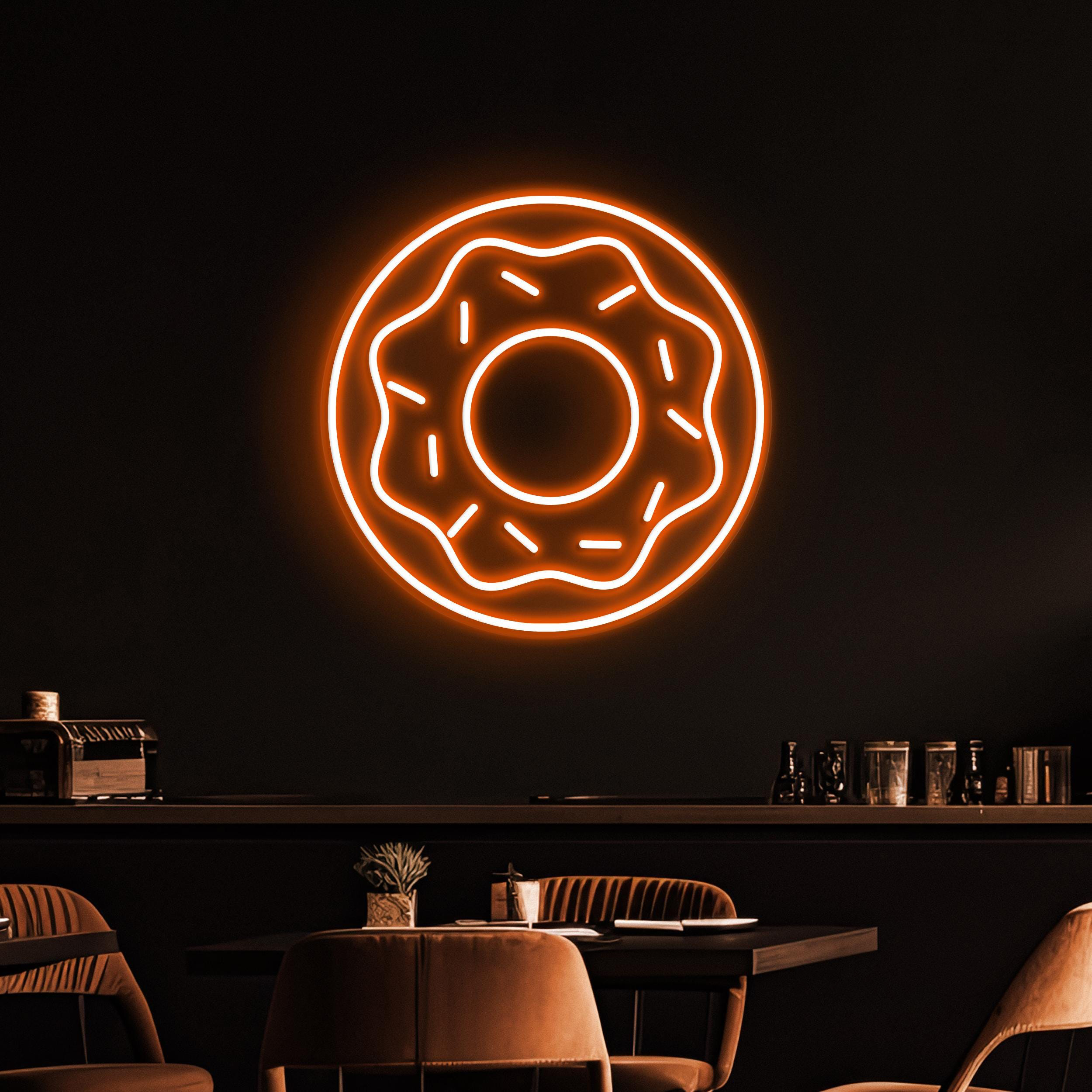 Donut Neon Sign, Donut LED Light, Donut Cafe Wall Decor, Yummy Donut Wall Art, Home Wall Light, Cafe and bar Neon Light, Kitchen Wall Decor