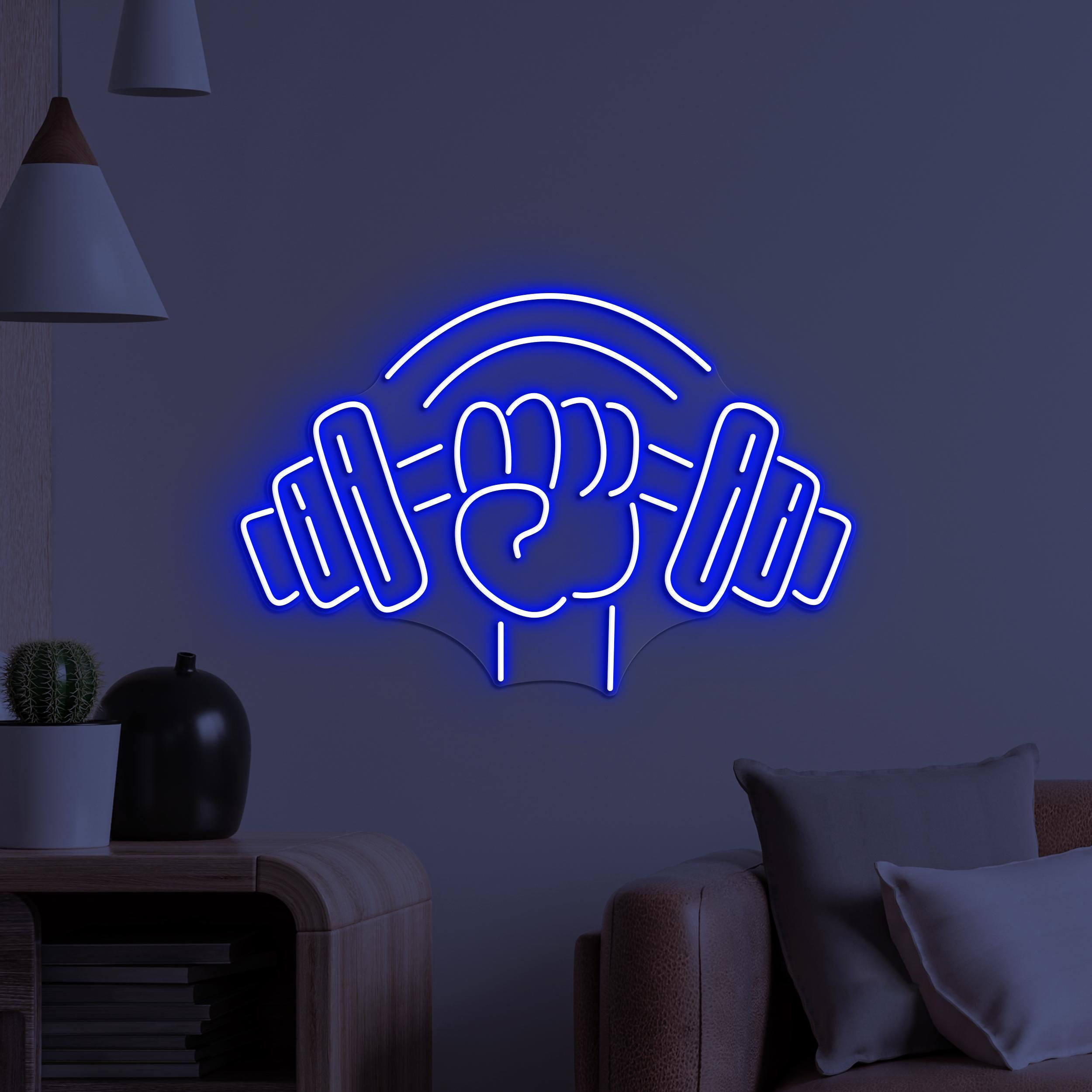 Weightlifting Neon Sign, Weightlifting LED Light, Dumbbell Wall Art, Hand Holding Dumbbell Decor, Gym Neon Light, Barbell & Fist Neon Art