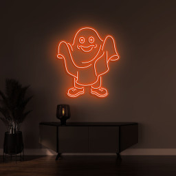 Ghost LED Neon Sign, Spooky Halloween Decoration, Ghost Neon Light, Ghost Art for Game Room, Wall Decor, Creepy Neon Sign, Ghost Shape Light