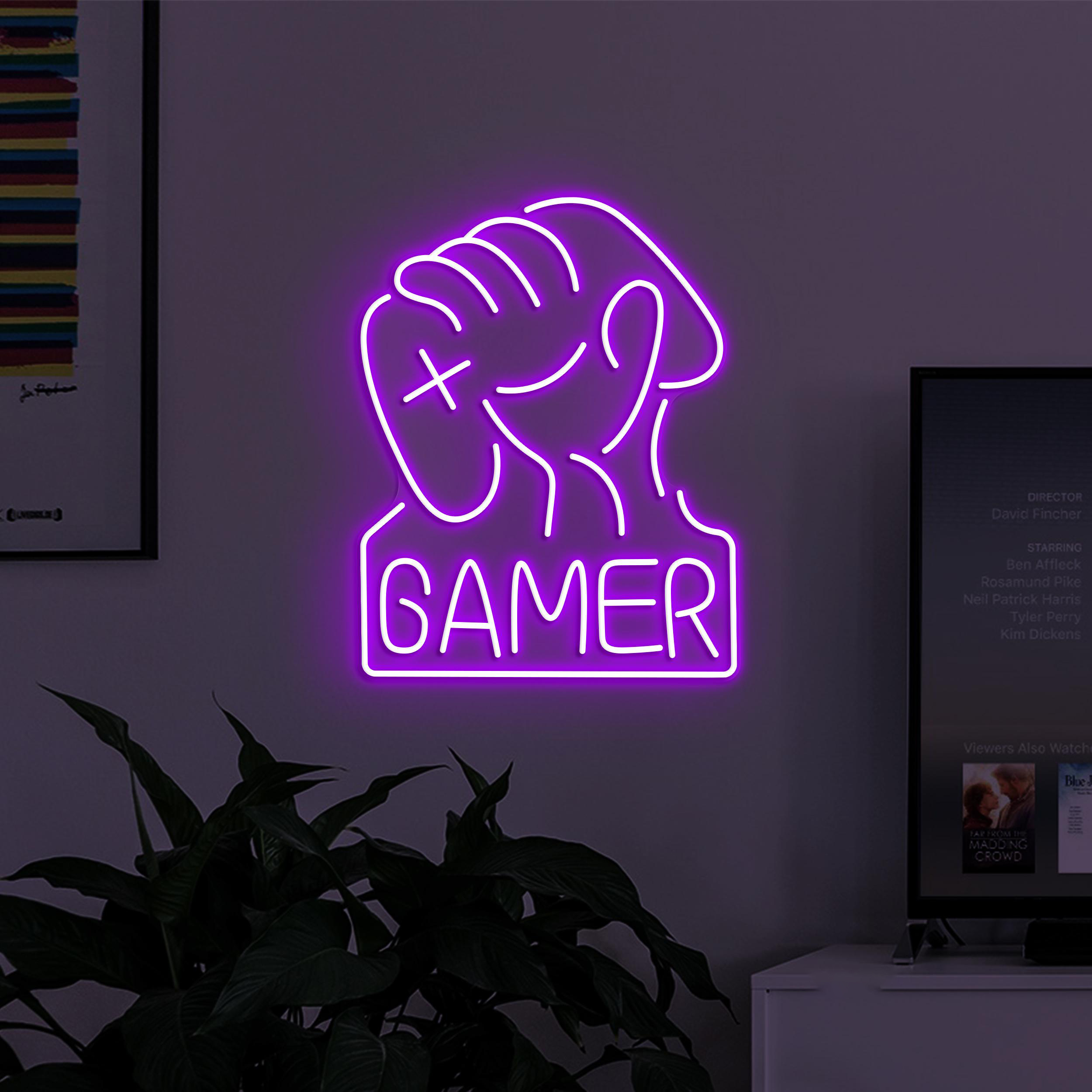 Gamer Neon Sign, Gamer LED Light, Game Controller Neon Art, Game Room Wall Decor, Kids Room Wall Art, Man Cave Neon Light, Game Lover Gift