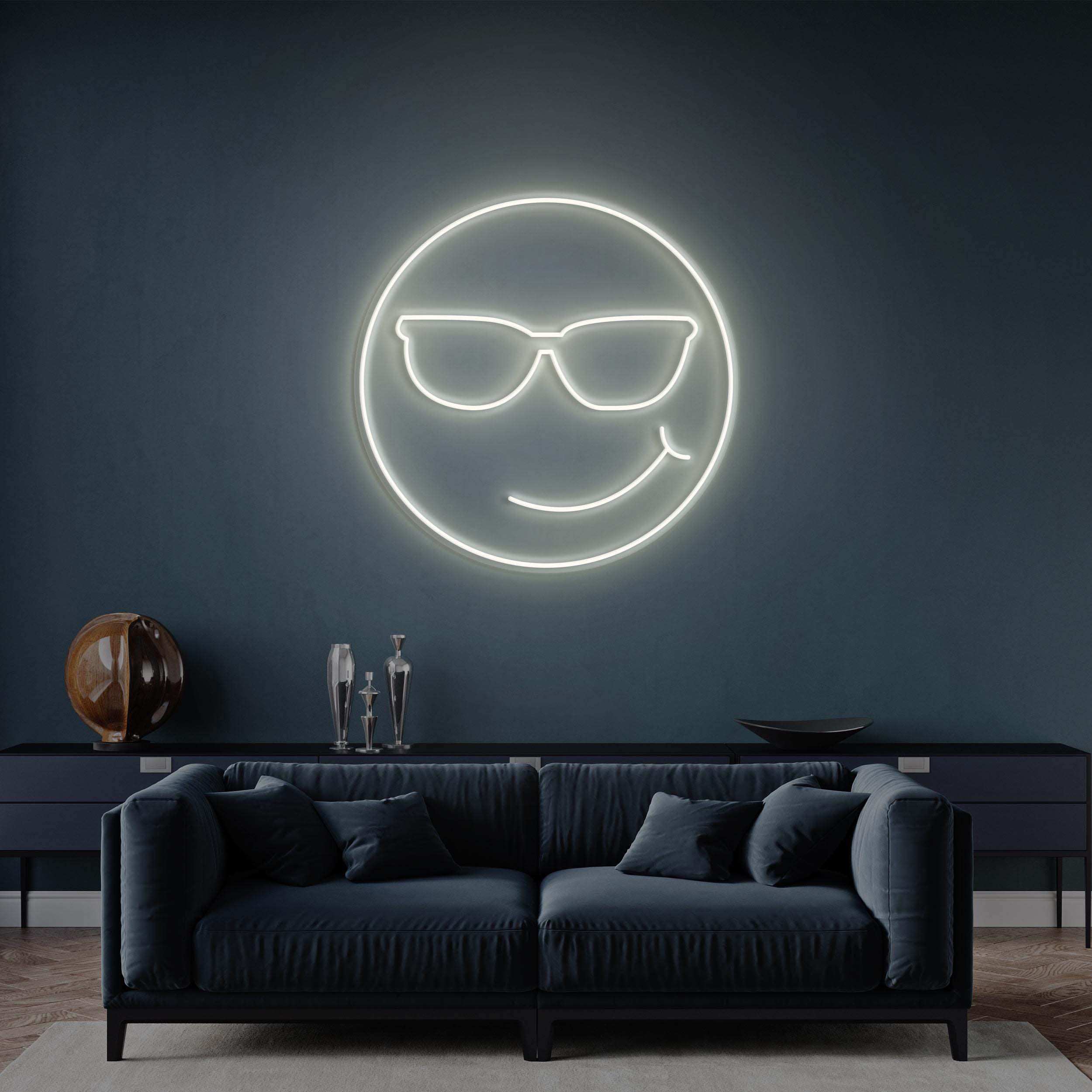 Smiley Face Neon Sign, Smiley Face With Glasses LED Light, Smiley Face LED Neon Art, Decor for Kids Room, Wedding & Birthday Party, Gift