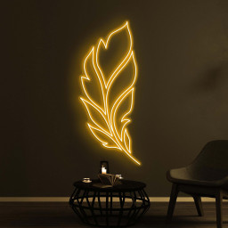 Feather Neon Sign, Feather LED Light, Home Wall Decor, Bedroom Neon Wall Light, Personalized Neon Sign, Leaf Wall Art, Nature Neon Decor