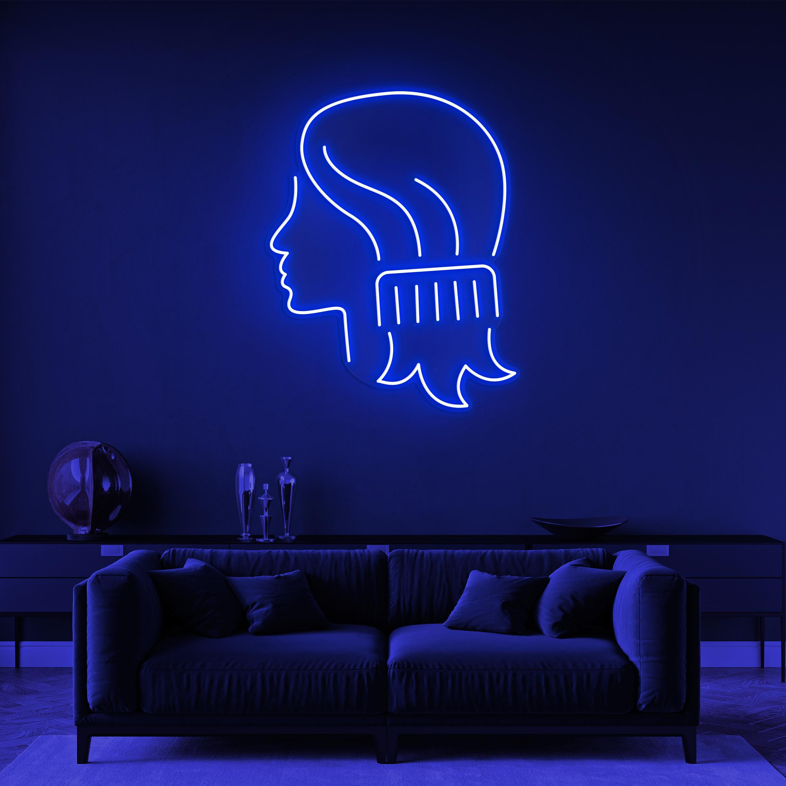 Comb Combing Woman Hair Neon Light, Salon Decor, LED Neon Art, Barber Shop Sign, Bedroom Decor, Neon Sign for Shops, Front Opening Display