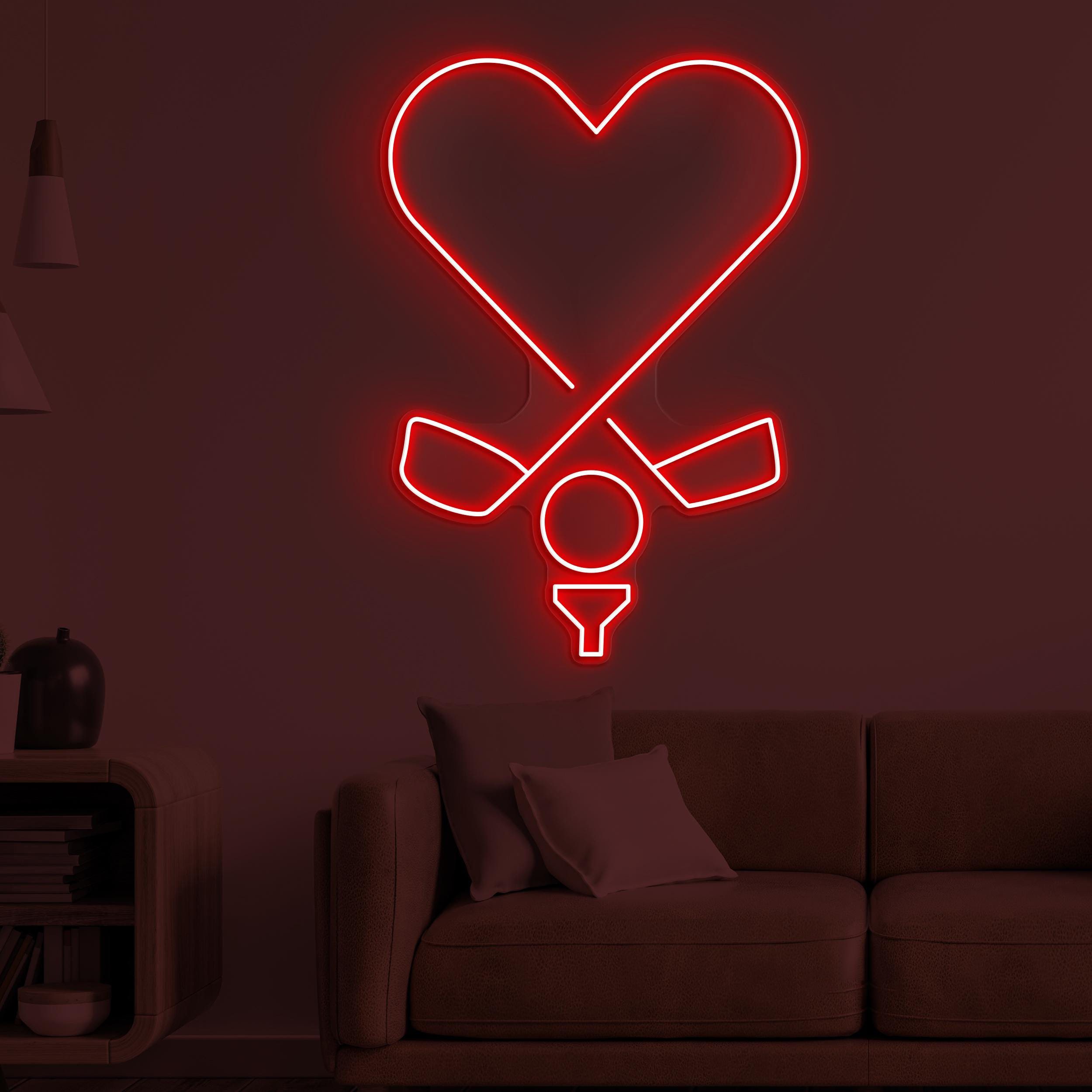 Golf With Heart Neon Sign, Golf With Heart LED Light, Golf Lover LED Wall Art, Heart of Golf Neon Light, Cafe & Bar Neon Decor, Home Decor