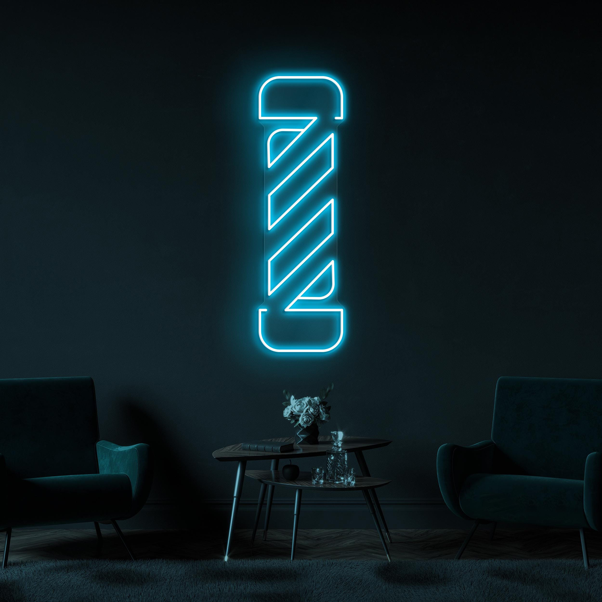 Barber Pole Neon Sign, Barber Pole LED Light, Barber Business Logo Art, Haircut Wall Decor, Hair Beauty Neon Light, Barber Pole Neon Sign