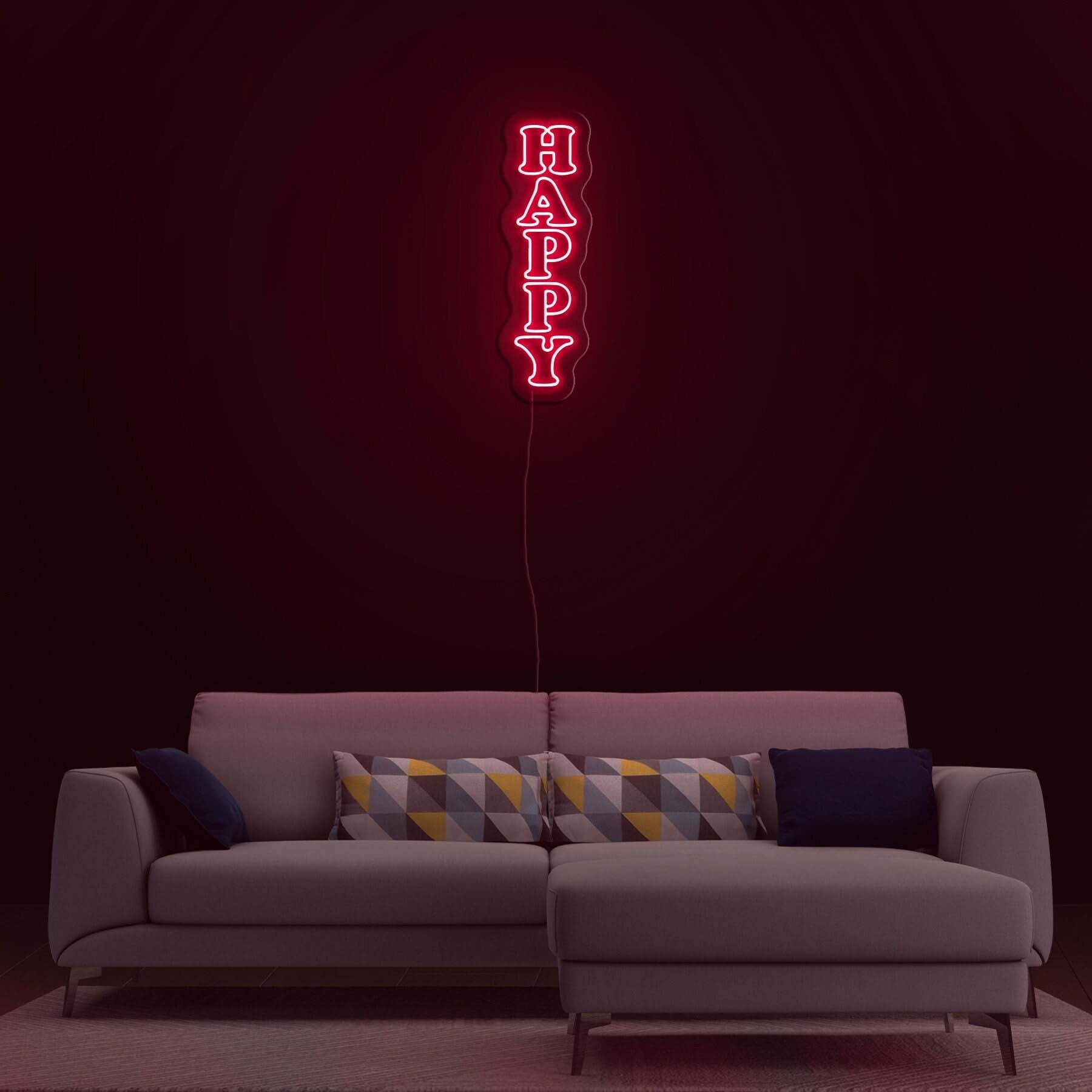 Happy Neon Sign, Nursery Decor, Baby Photo Prop, Room Decor, Happy Neon Sign for Room Decoration, Kids decor