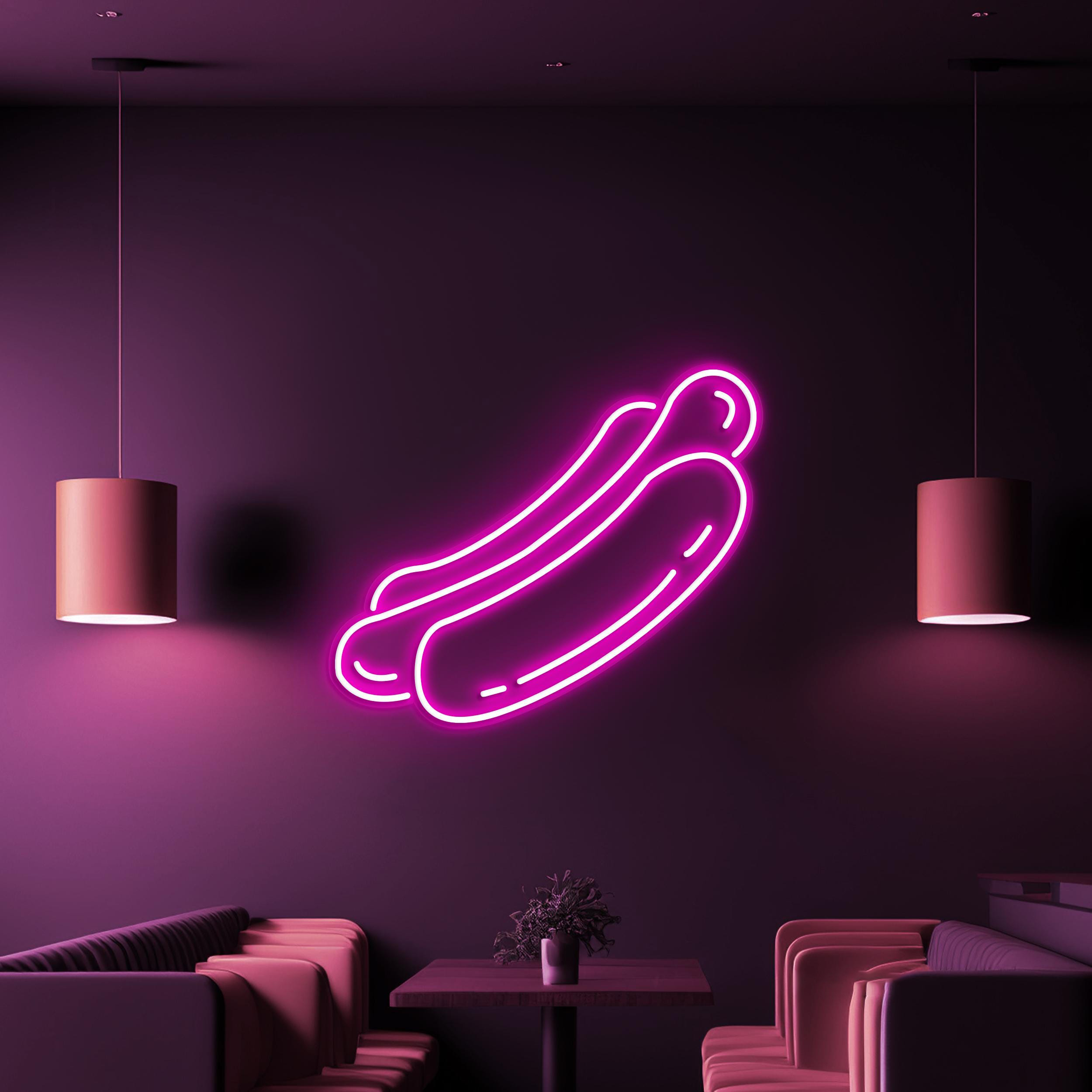 Hot Dog Neon Sign, Hot Dog LED Light, Fast Food Wall Decor, Kitchen Neon Light, Restaurants Wall Art, Hot Dog Shop Decor, Hot Dog Lover