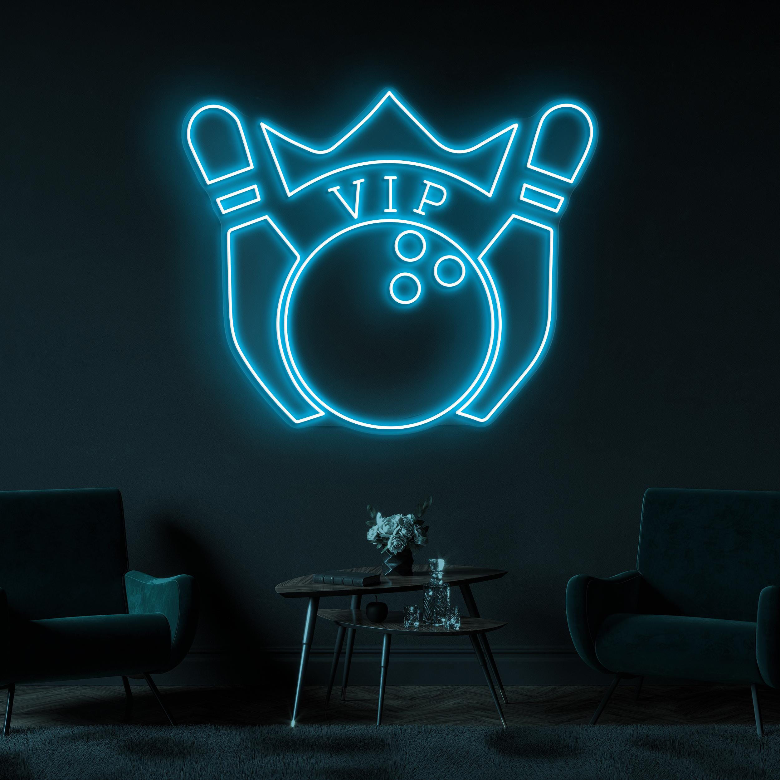 Bowling Pin Neon Sign, Bowling VIP LED Light, Custom VIP Wall Art, Bowling Club Wall Decor, Sports Shop Neon Light, Strike Zone Led Sign