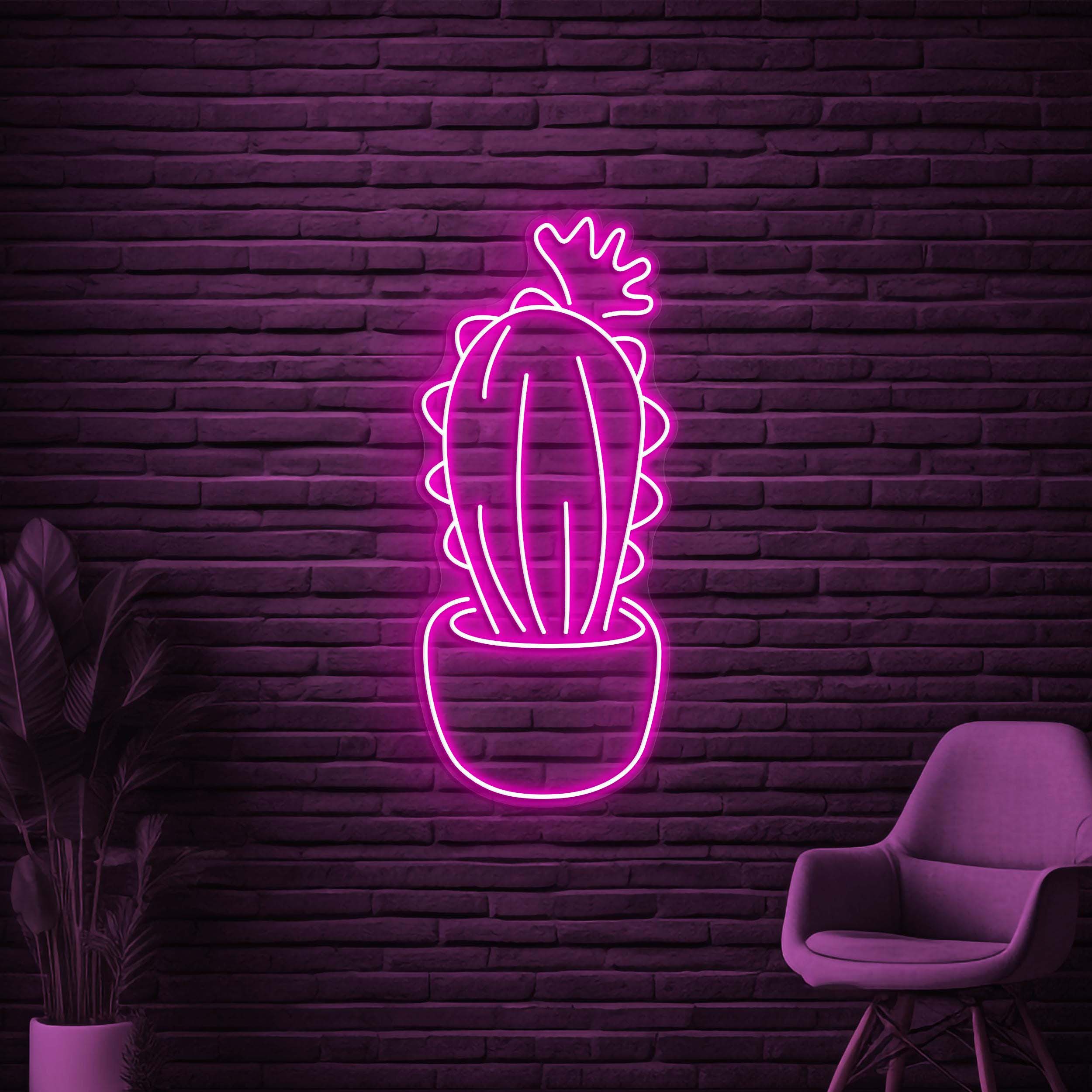 Cactus Neon Sign, Cactus LED Sign, Plant Wall Decor, Plant Shop Wall Art, Personalized Sign, Home Wall Art, Kids Room Decor, Flower Shop Art