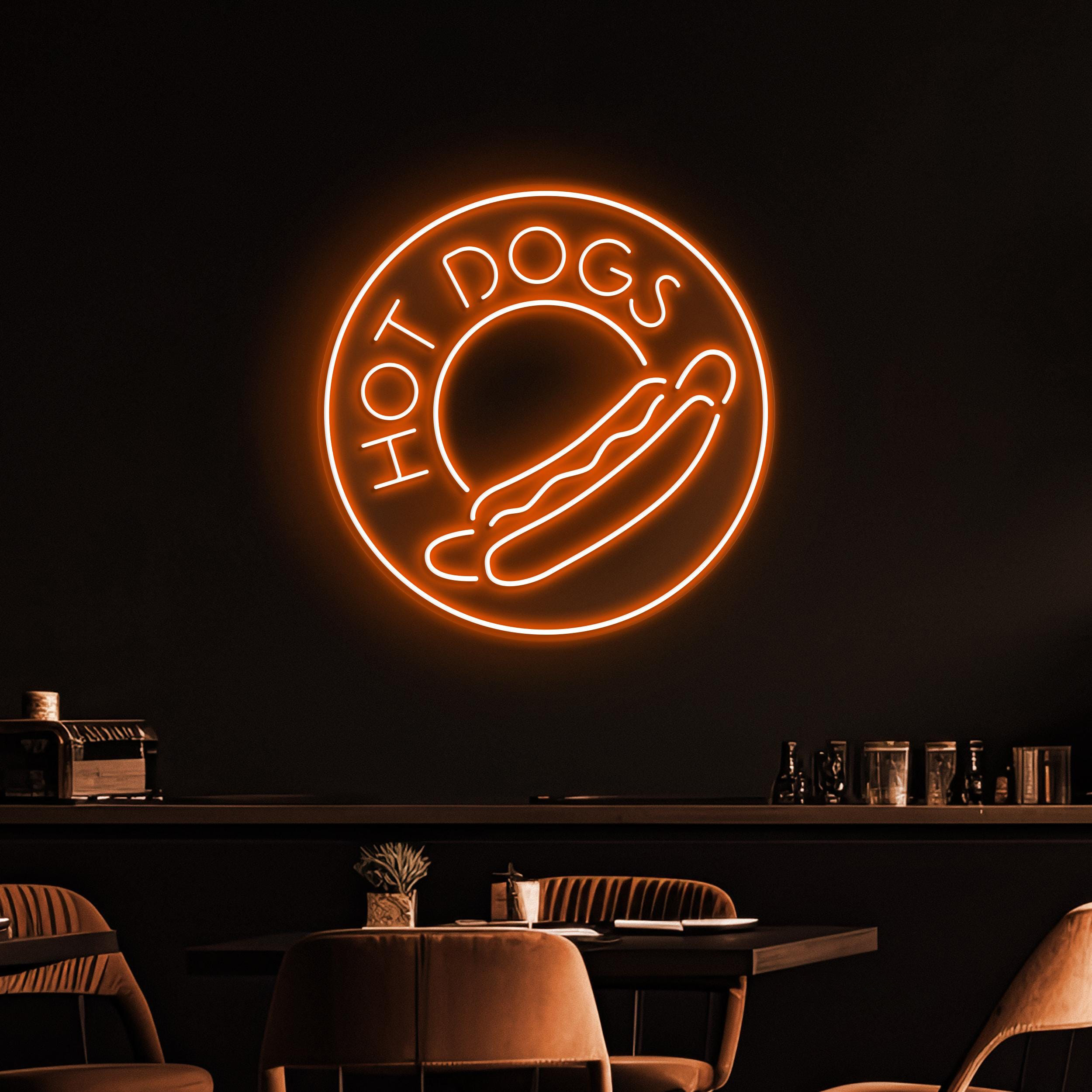 Hot Dogs Neon Sign, Hot Dogs LED Light, Hot Dogs Logo Wall Art, Fast Food Wall Decor, Food Truck Neon Light, Party Neon Decor, Kitchen Light