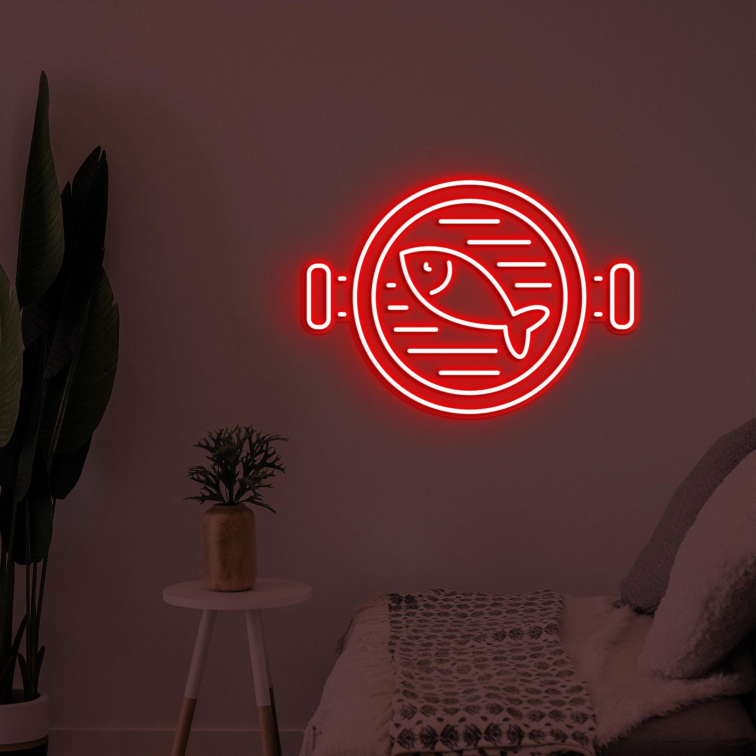 Fish in Pan Neon Sign, Fish in Pan LED Light, Seafood Restaurant Wall Art, Cooking Fish Neon Sign, Kitchen Wall Decor, Gift For Fish Lover