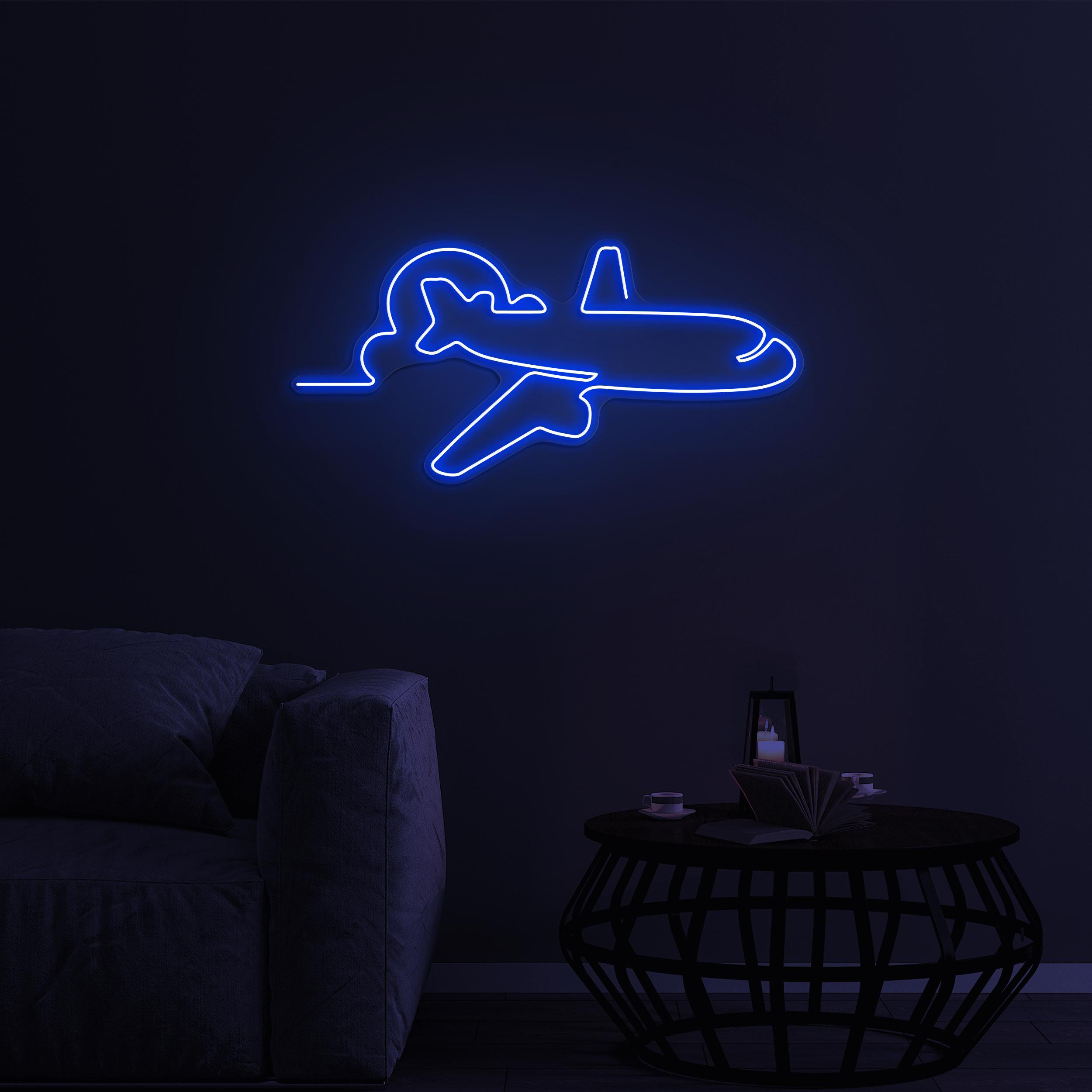 Airplane Neon Sign, Airplane LED Light, Flying High LED Neon Art, Kids Room Decor, Travel Agency Wall Decor, Aviation Sign, Flying High Sign