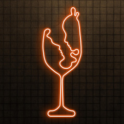 Twin Faces in Wine Glass Neon Sign, Faces in Wine Glass LED Light, Restaurant Neon Art, Cafe and Bar Wall Decor, Home Neon Light, Home Art