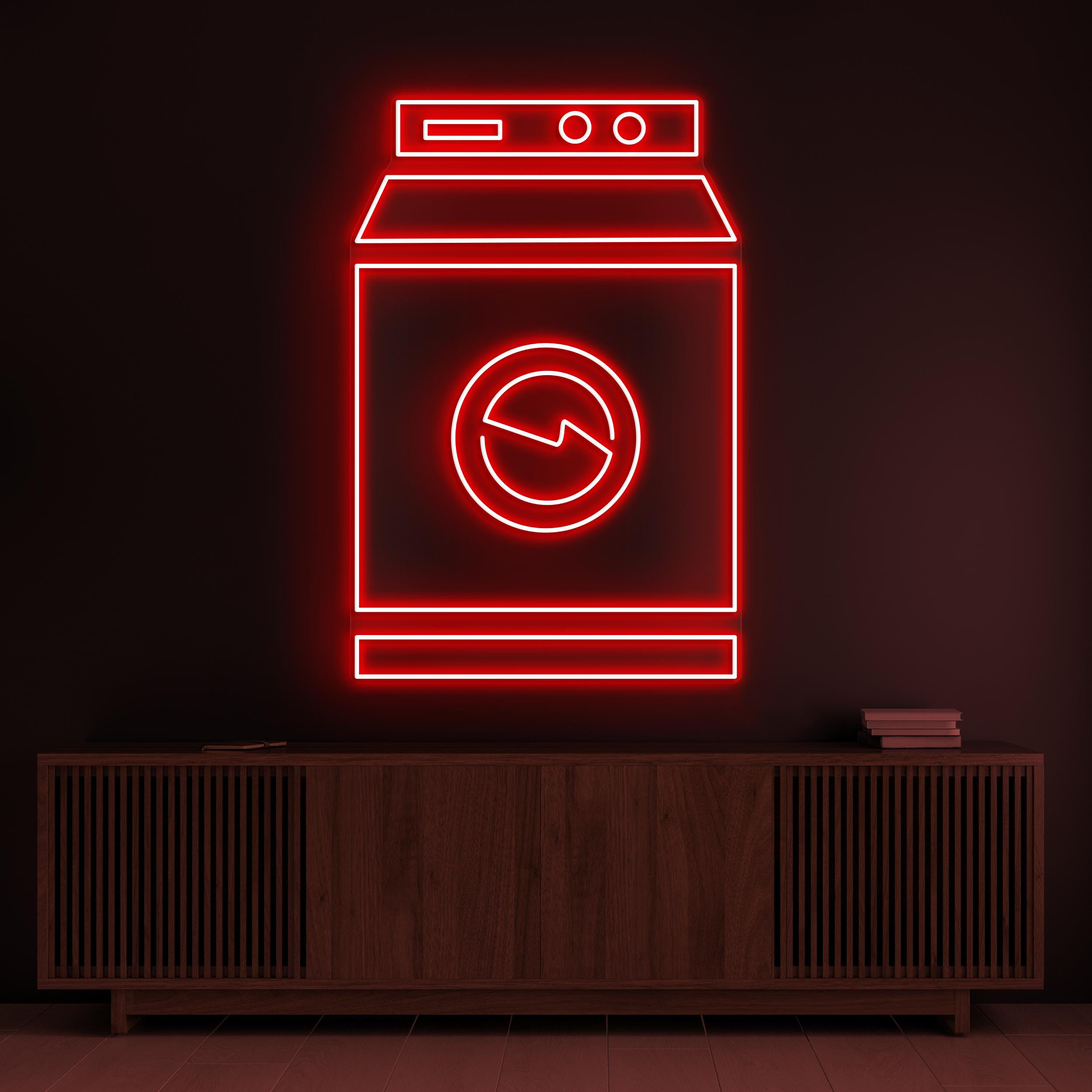 Washing Machine Neon Sign, Washing Machine LED Light, Laundry Room Wall Decor, Laundry Wash Art, Clothes Led Sign, Dry Clean Shop Decor